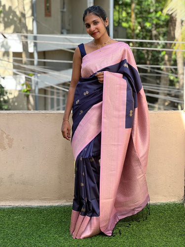 Contrast Border Semi Silk Saree | KF138