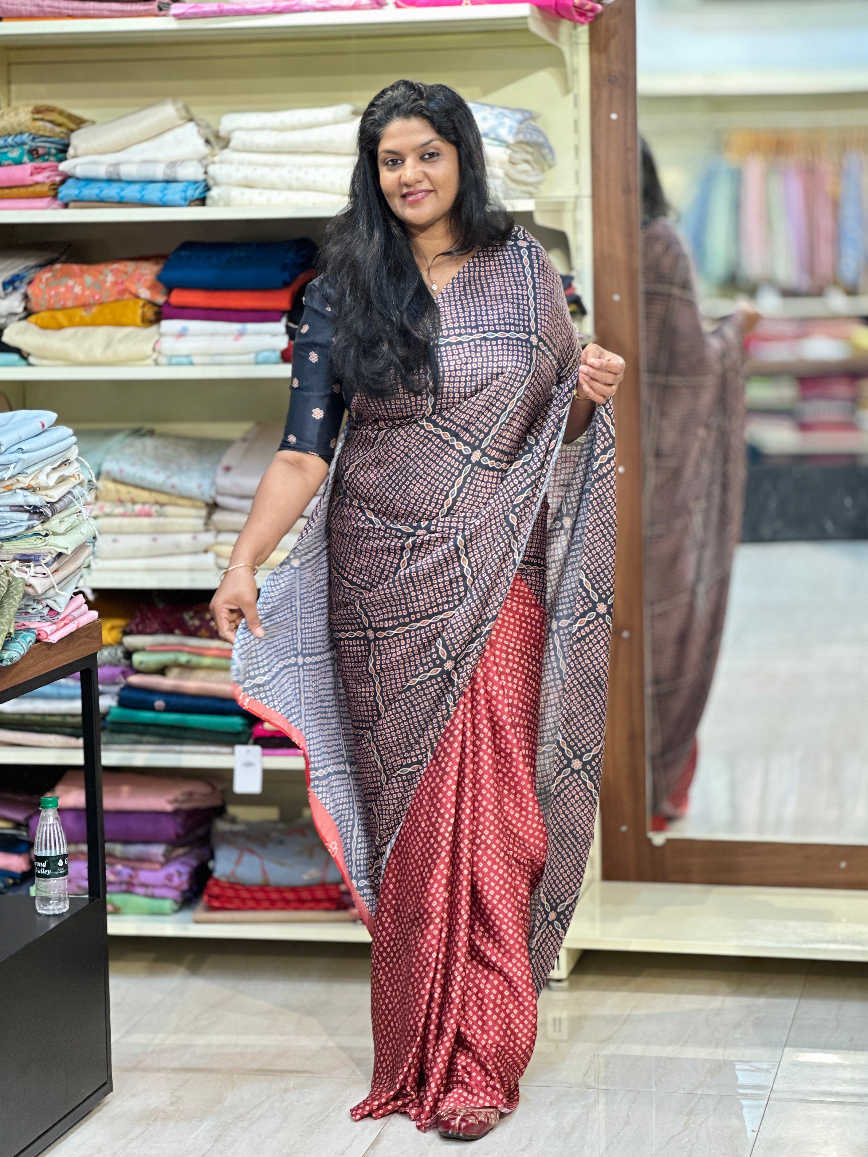 Bandhani Digital Printed Modal Finish Saree | SSN491