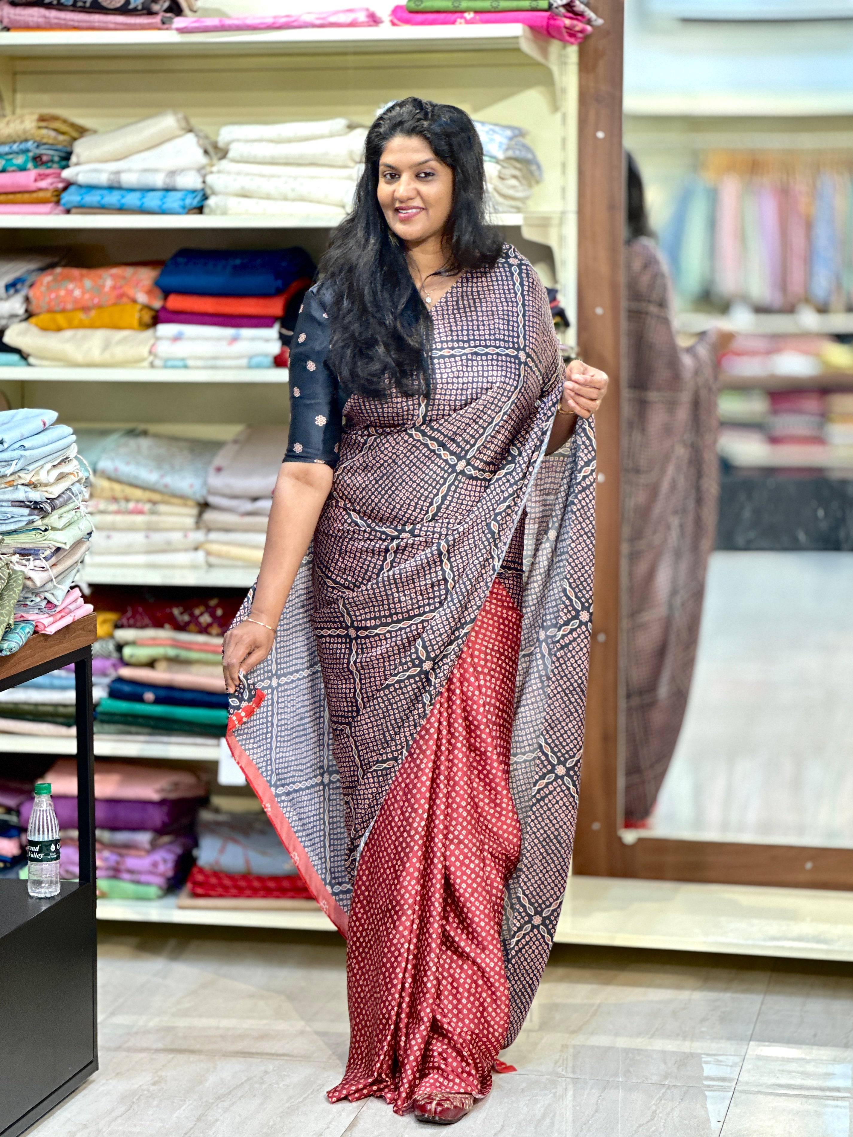 Bandhani Digital Printed Modal Finish Saree | SSN491