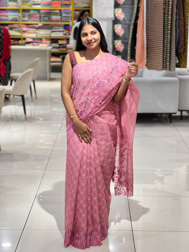 Floral & Tepchi Embroidery Detailed Kota Saree | PNS272
