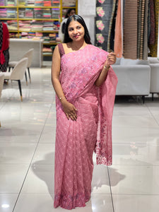 Floral & Tepchi Embroidery Detailed Kota Saree | PNS272