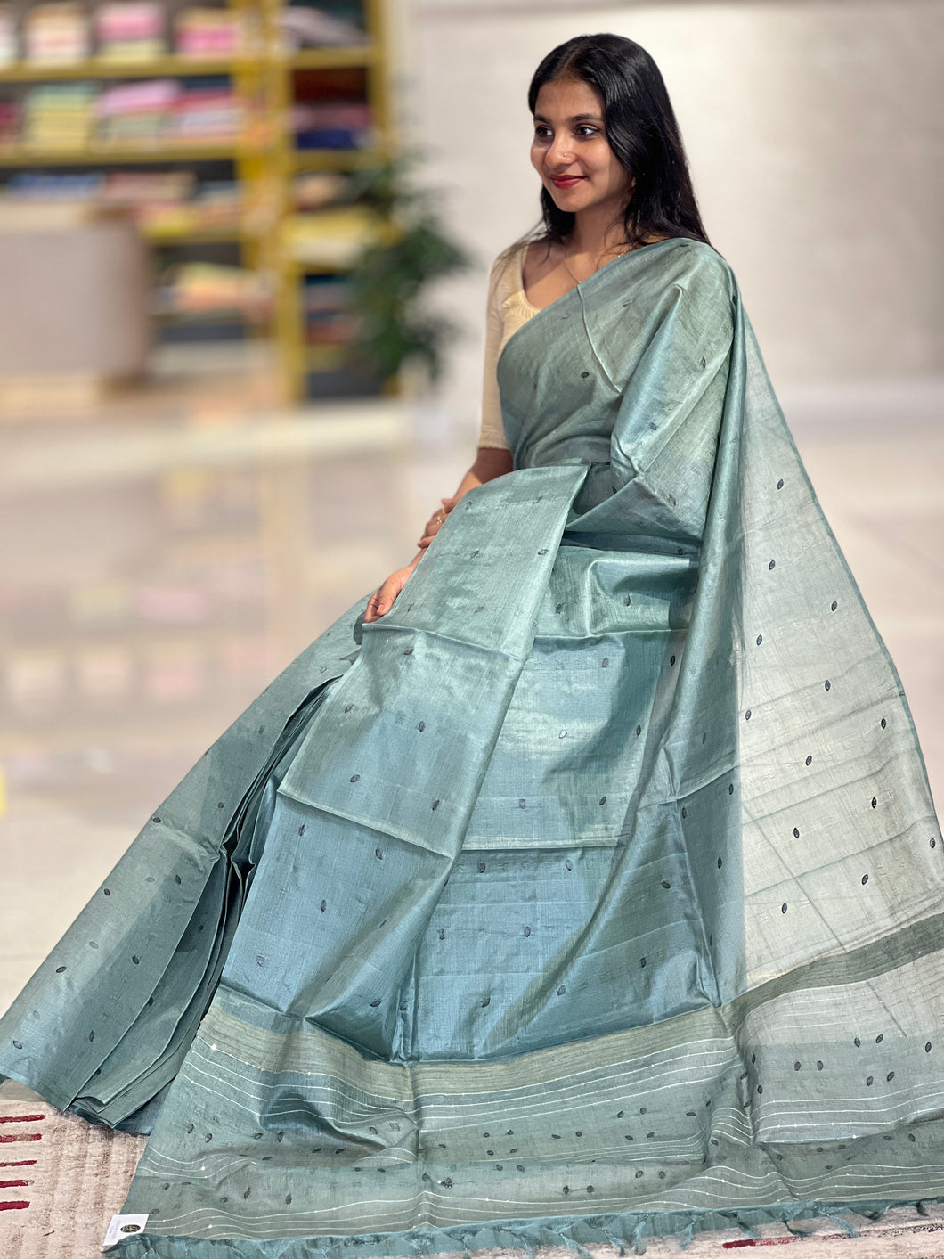 Scattered Sequence Weaved Soft Tussar Saree | ACT1411