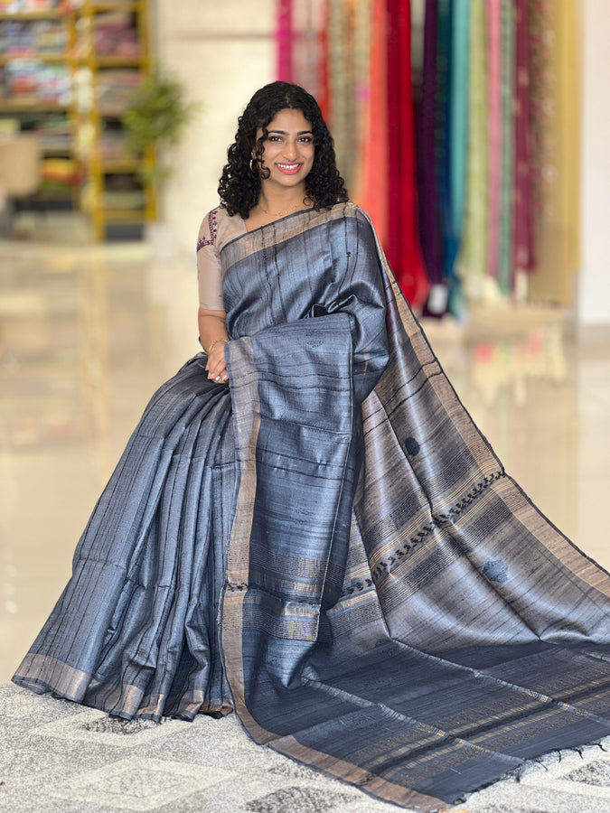 Line Weaved Desi Tussar Saree | SK344