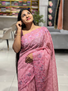 Floral & Tepchi Embroidery Detailed Kota Saree | PNS272