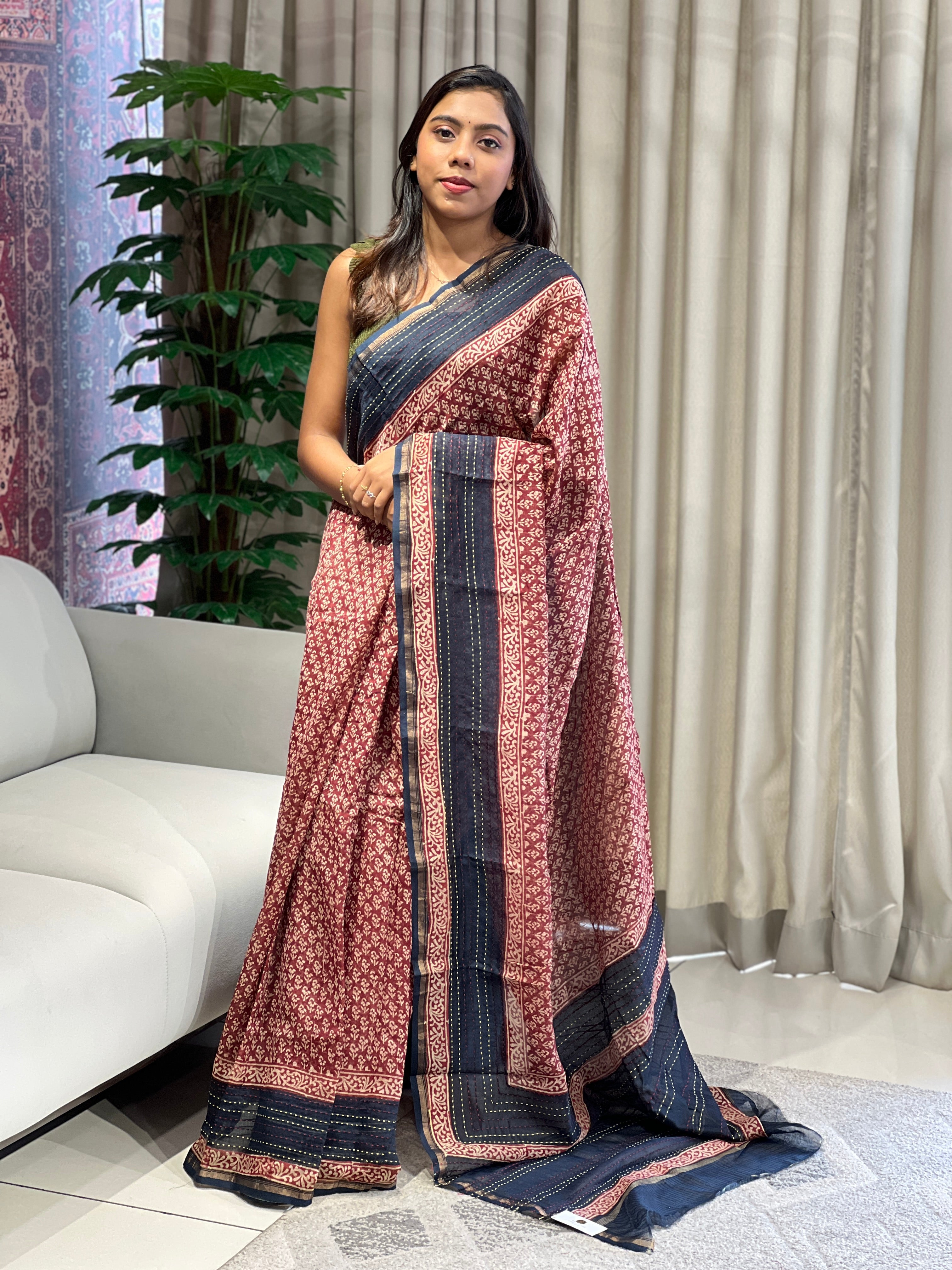 Digital Printed Chanderi Saree | RGD780