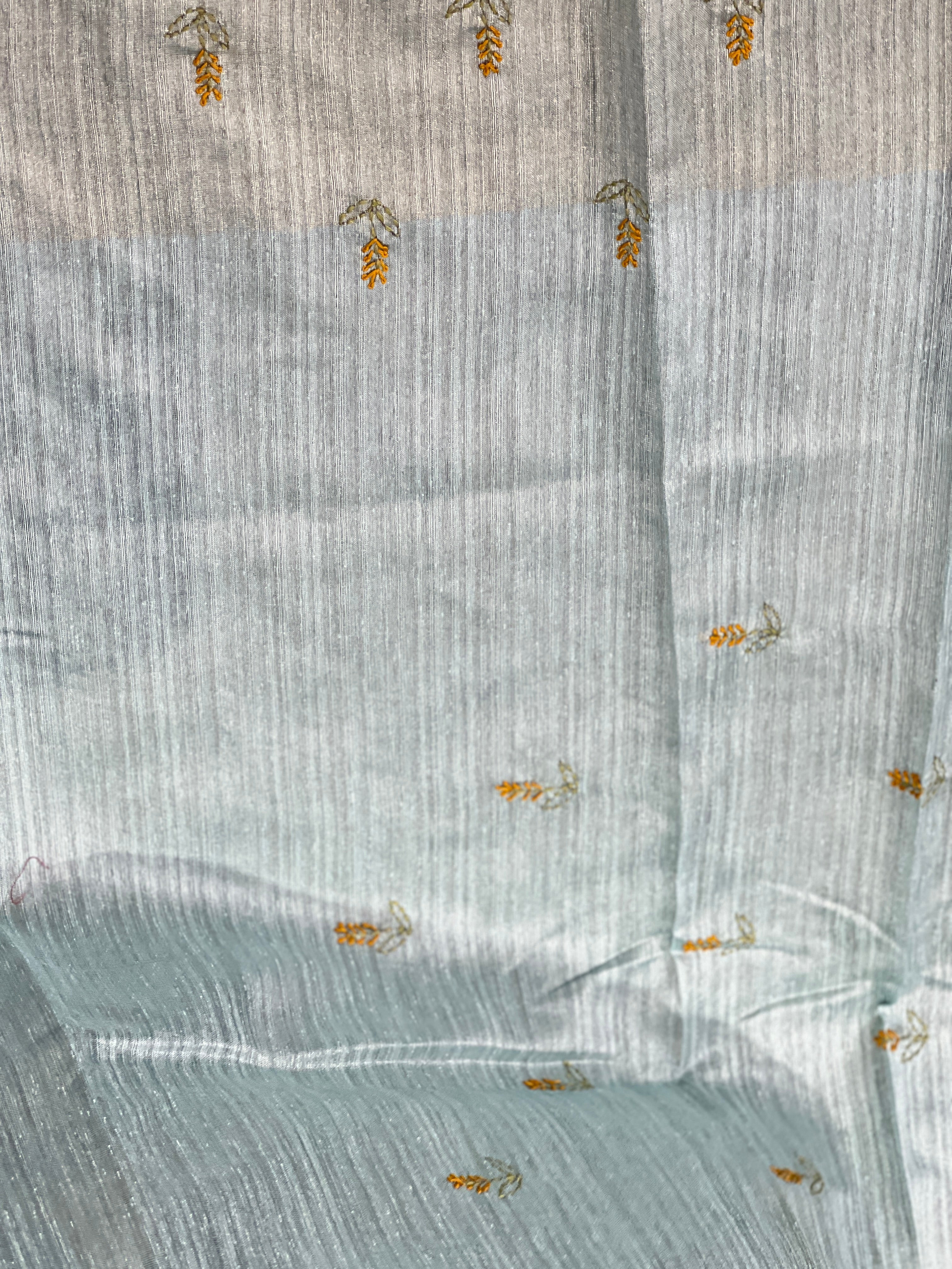 Traditional Hand Embroidery Detailed Green Silk Saree | BLD1245