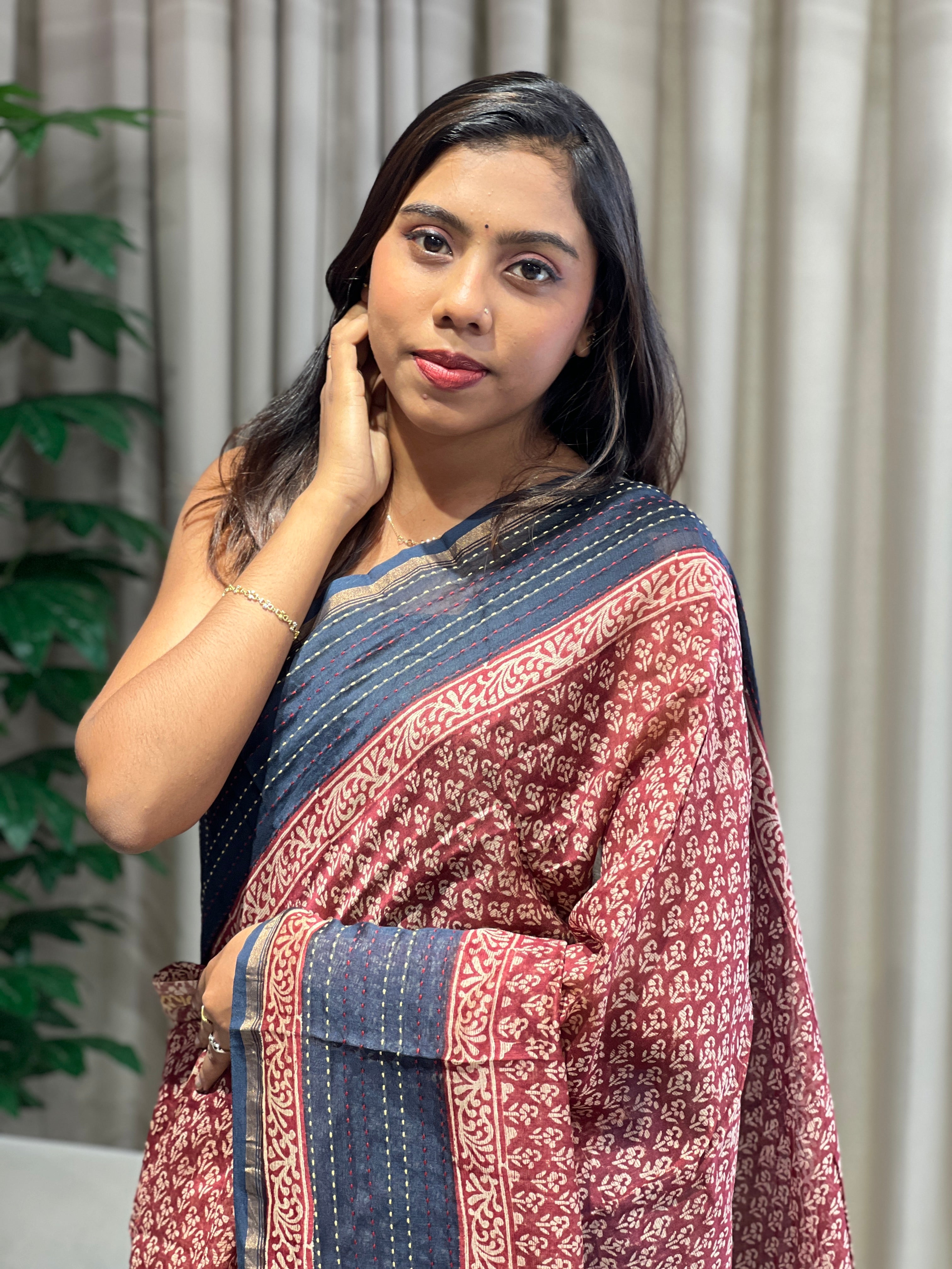 Digital Printed Chanderi Saree | RGD780