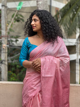 Kantha Weaving Style Bhagalpuri Linen Saree | NHH207