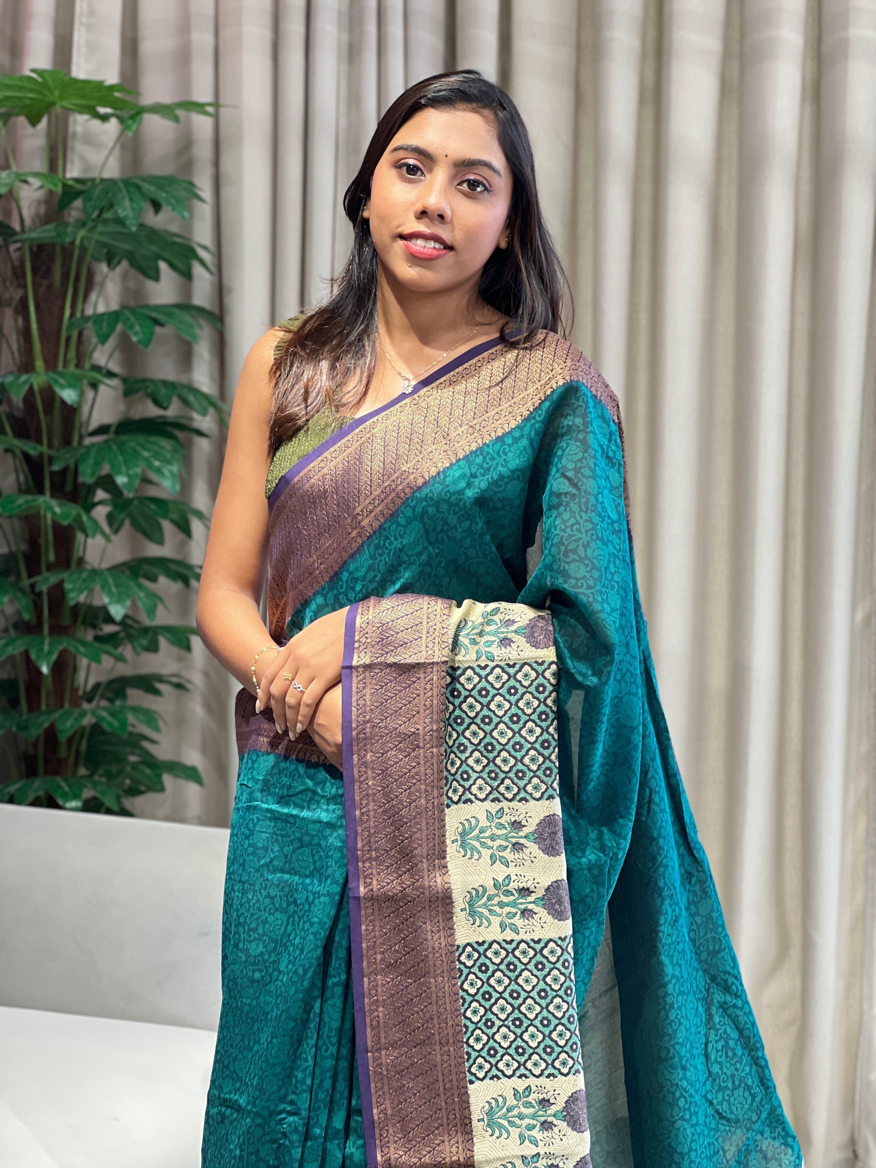 Screen Printed Chanderi Saree | RGD785