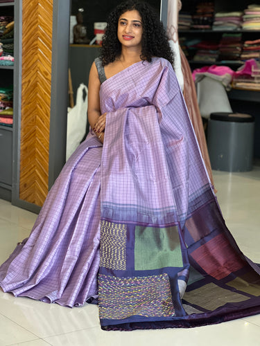 Lilac Colour soft silk Kanchipuram saree | AK223