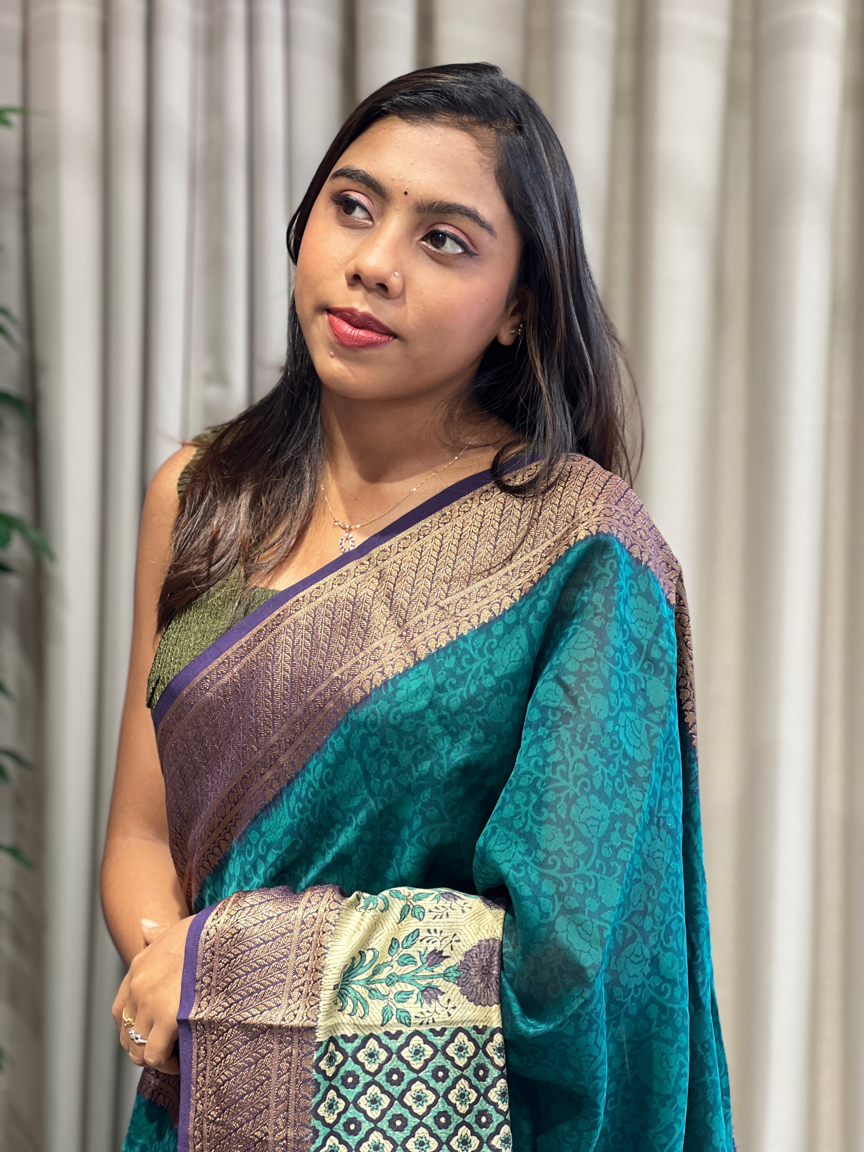 Screen Printed Chanderi Saree | RGD785