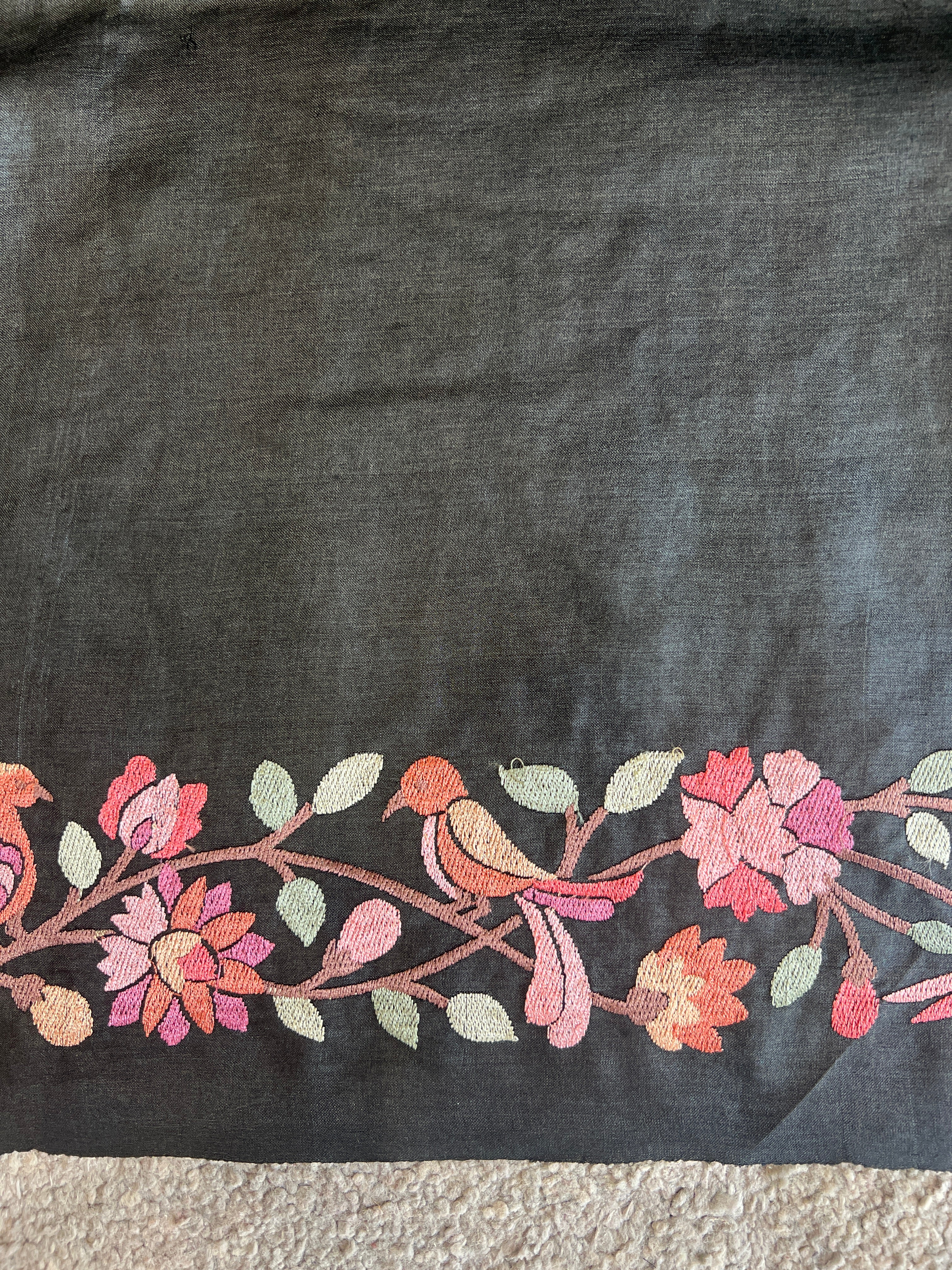 Zari Woven With Floral Embroidery Border Detailed Desi Tussar Saree | RGD608