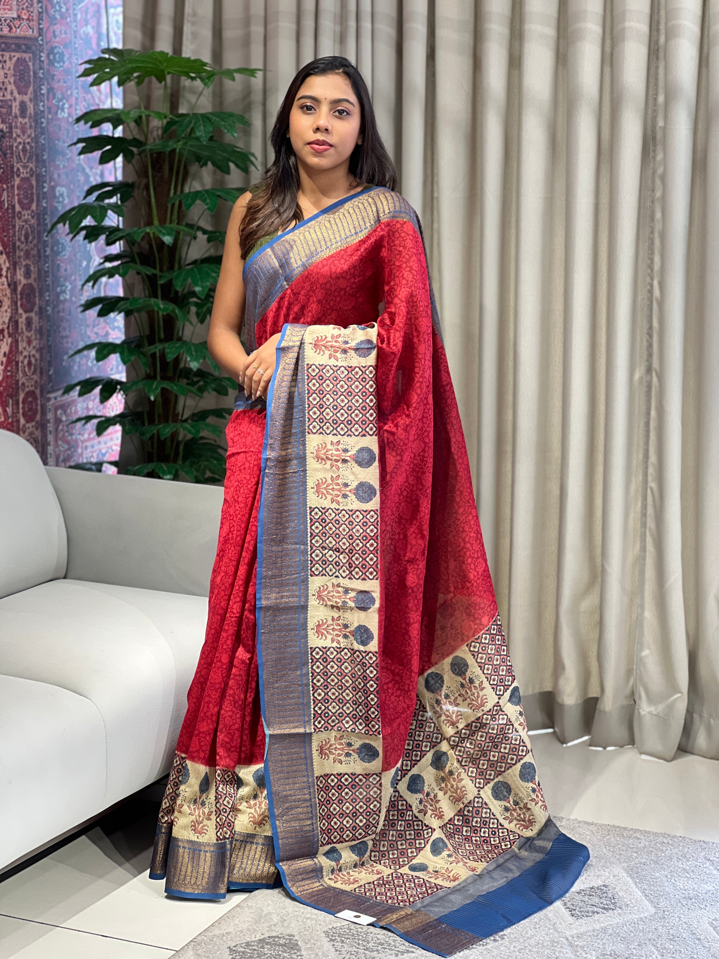 Screen Printed Chanderi Saree | RGD787