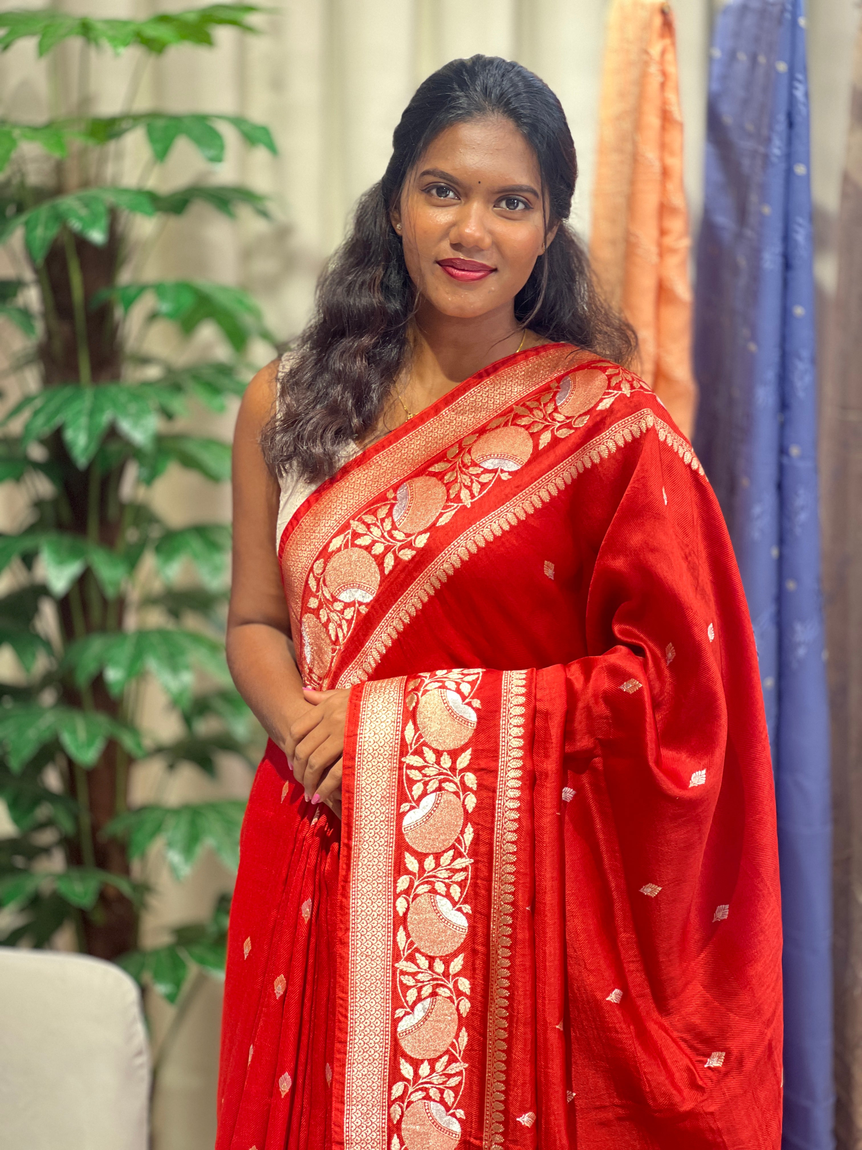 Banarasi Weaved Semi Kathan Saree | NN505