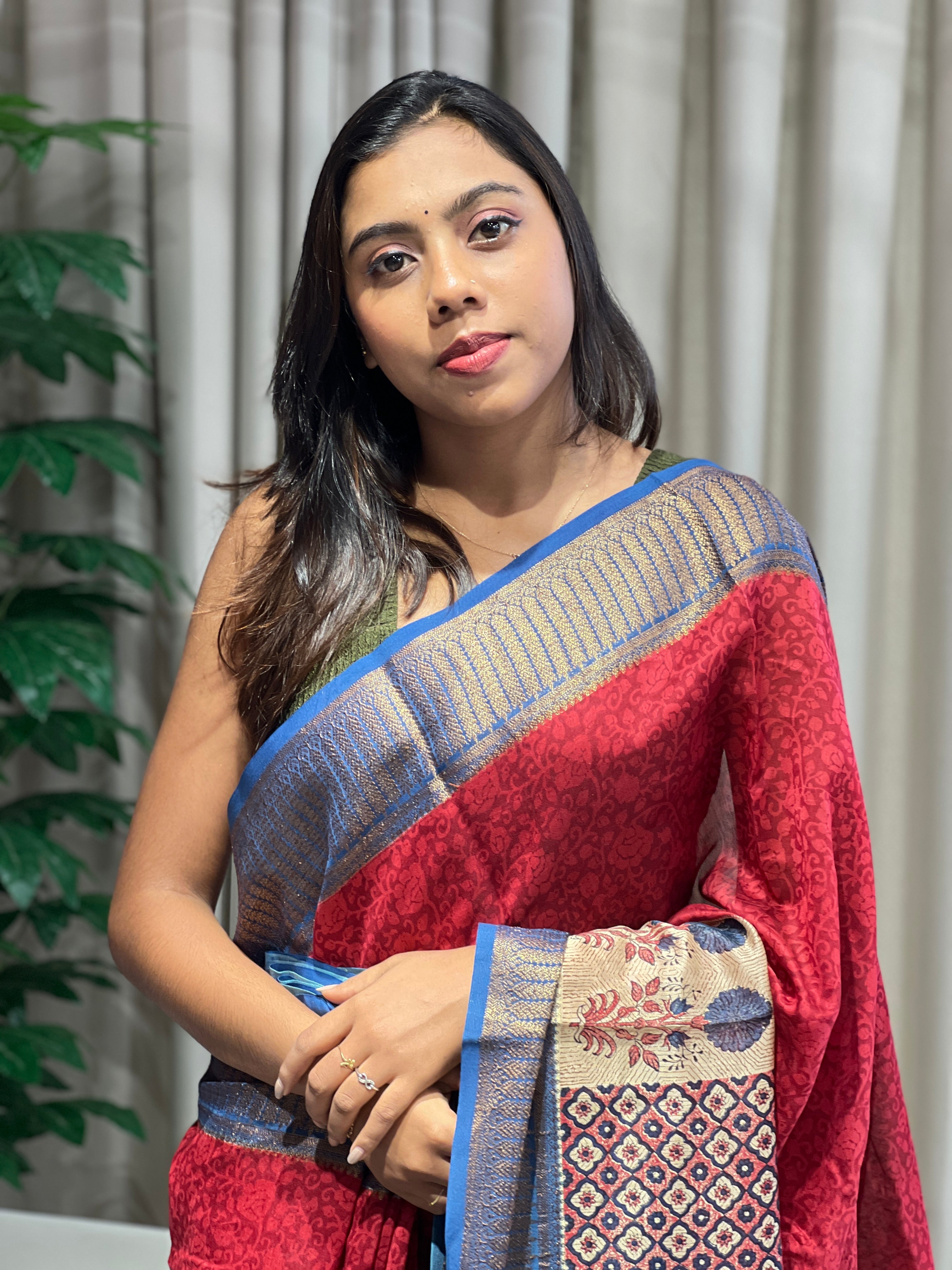 Screen Printed Chanderi Saree | RGD787