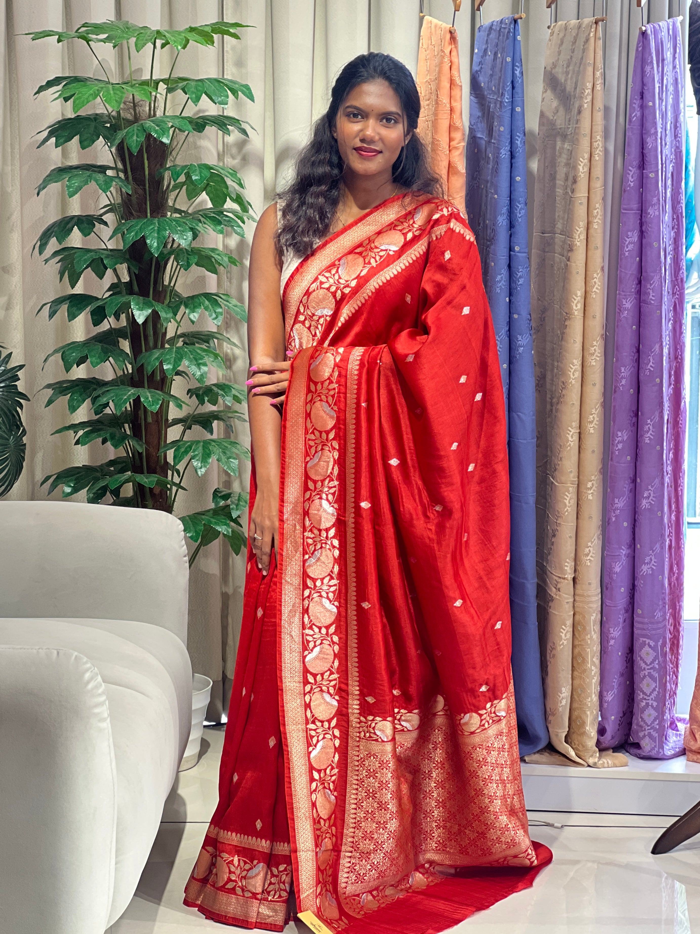 Banarasi Weaved Semi Kathan Saree | NN505