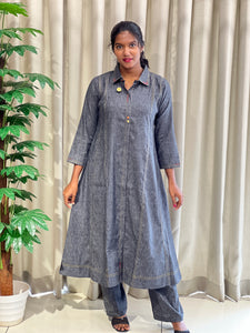 Panel Cut Detailed Kurta Top and Bottom | IB118