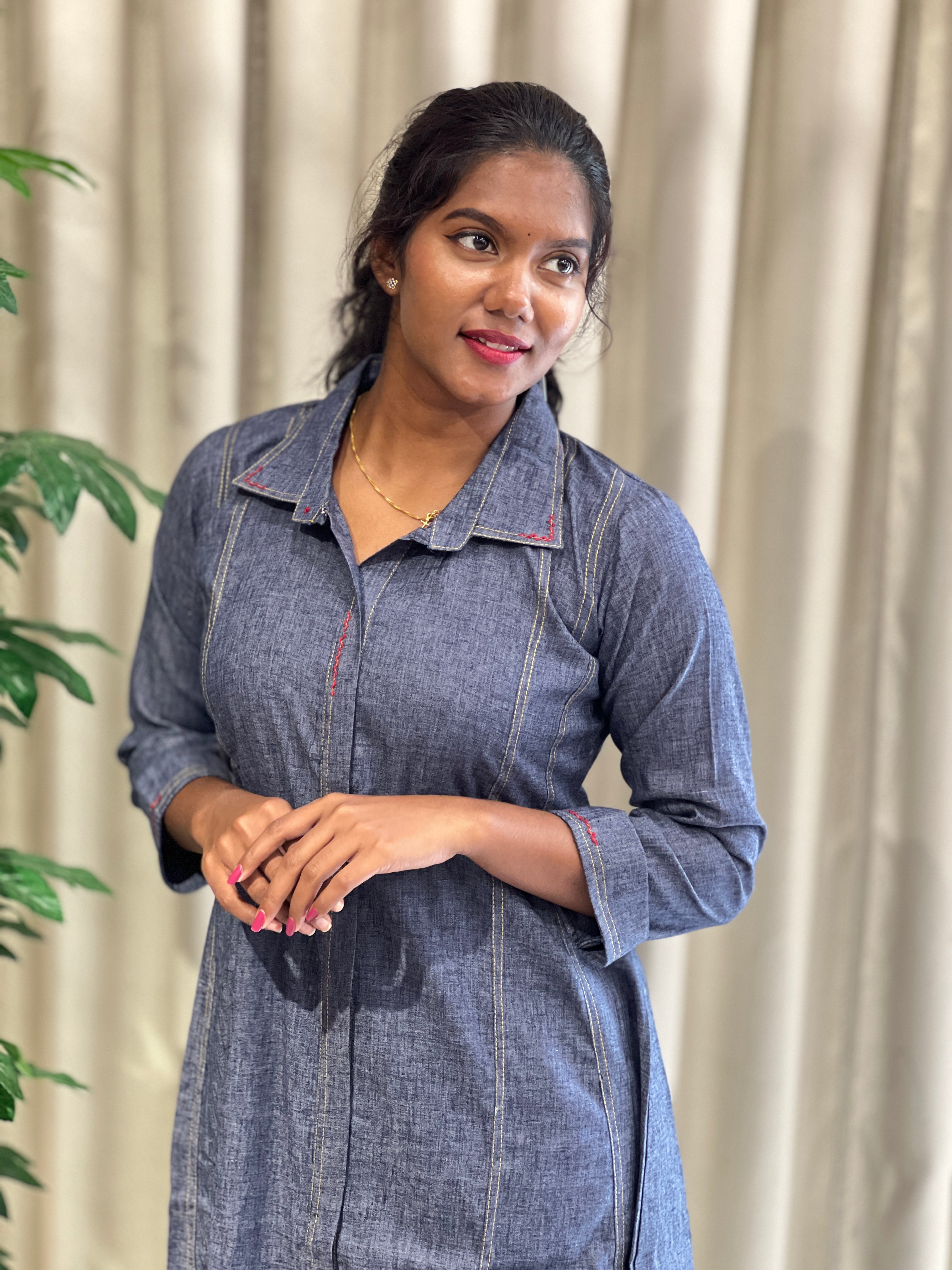 Panel Cut Detailed Kurta Top and Bottom | IB117
