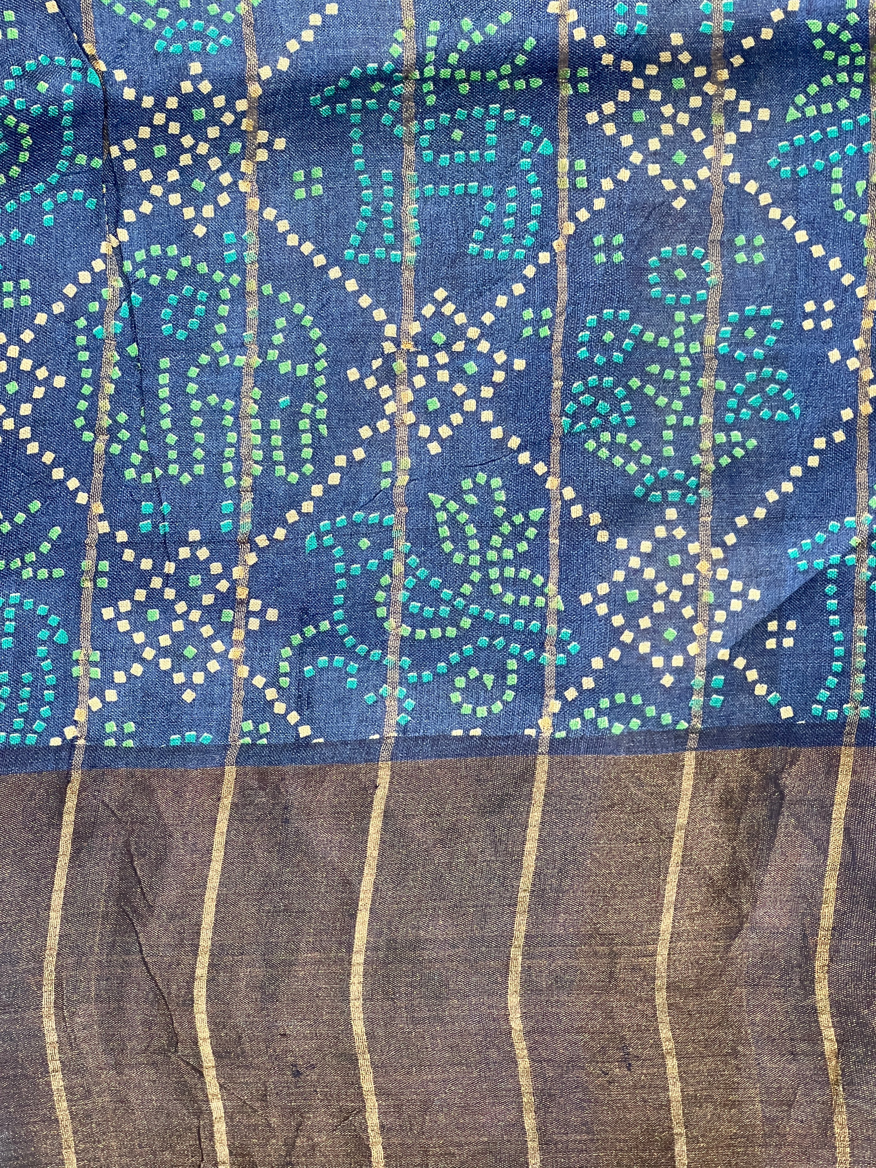 Zari Check Patterned Pure Tussar Saree | RGD767