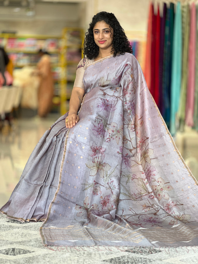 Digital Printed Tussar Saree | RGD301