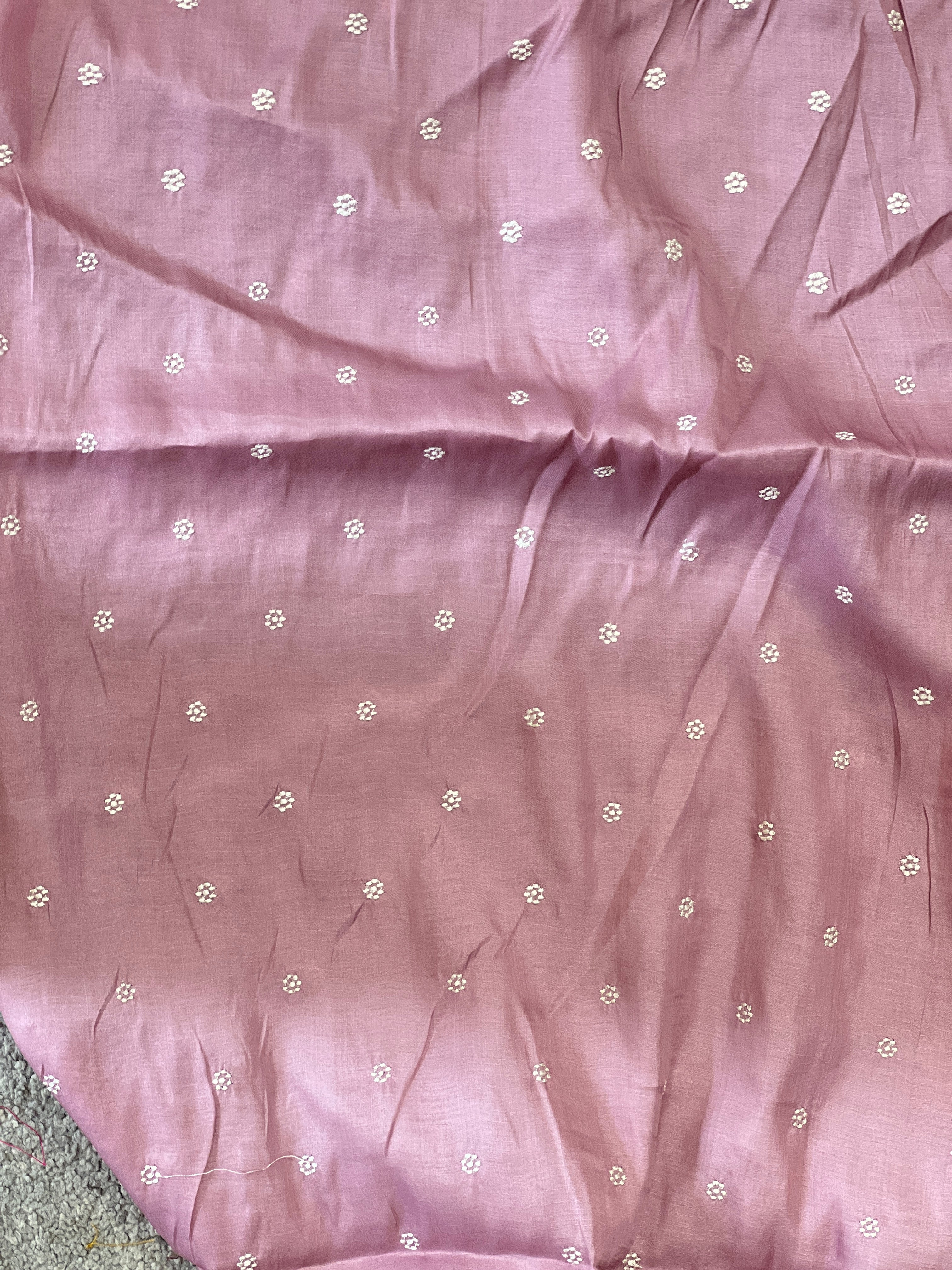 Point Embroidery Paisley Detailed Tussar Finish Saree | SUN329