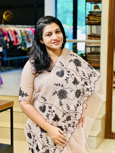 Floral Applique With Embroidery Detailed Supernet Kota Saree | BLD1464