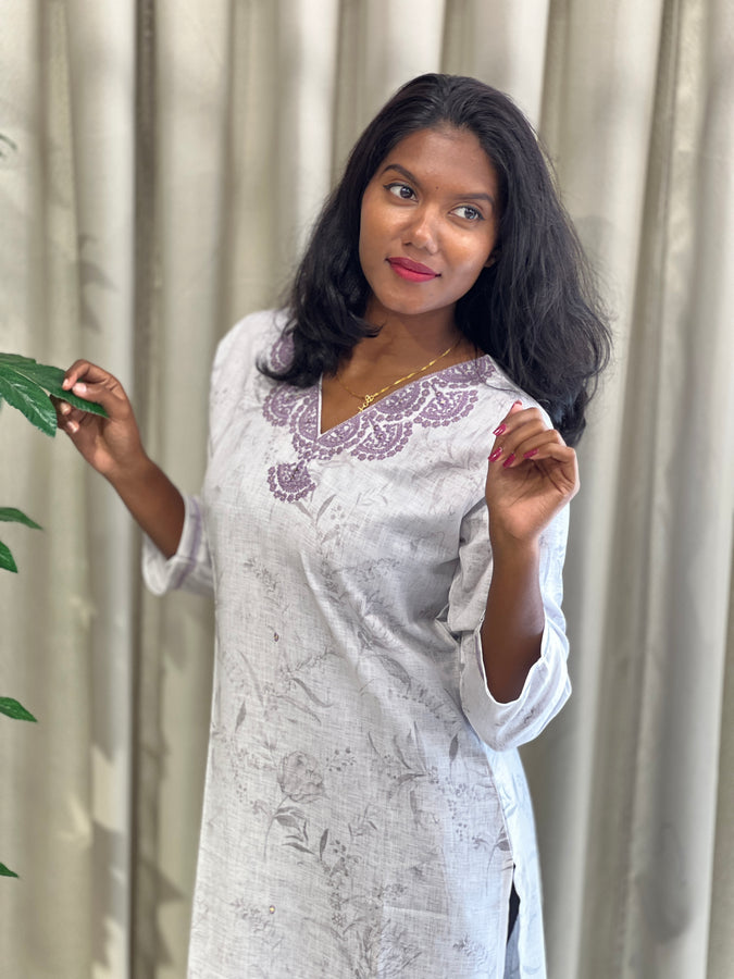Negative Printed Soft Cotton Kurta | IB116