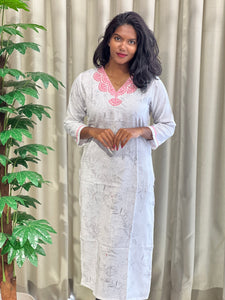 Negative Printed Soft Cotton Kurta | IB115