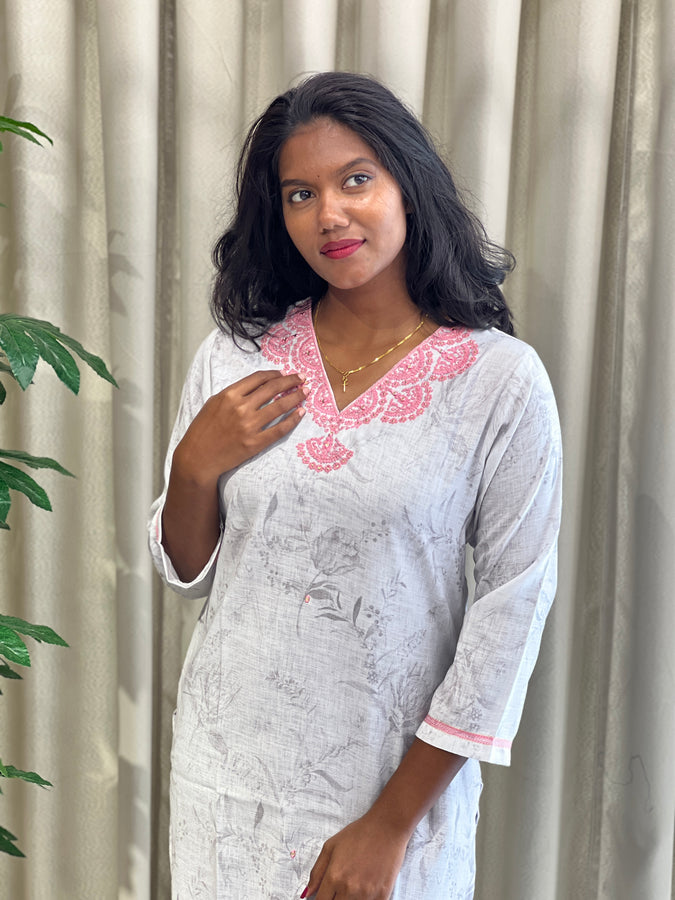 Negative Printed Soft Cotton Kurta | IB115