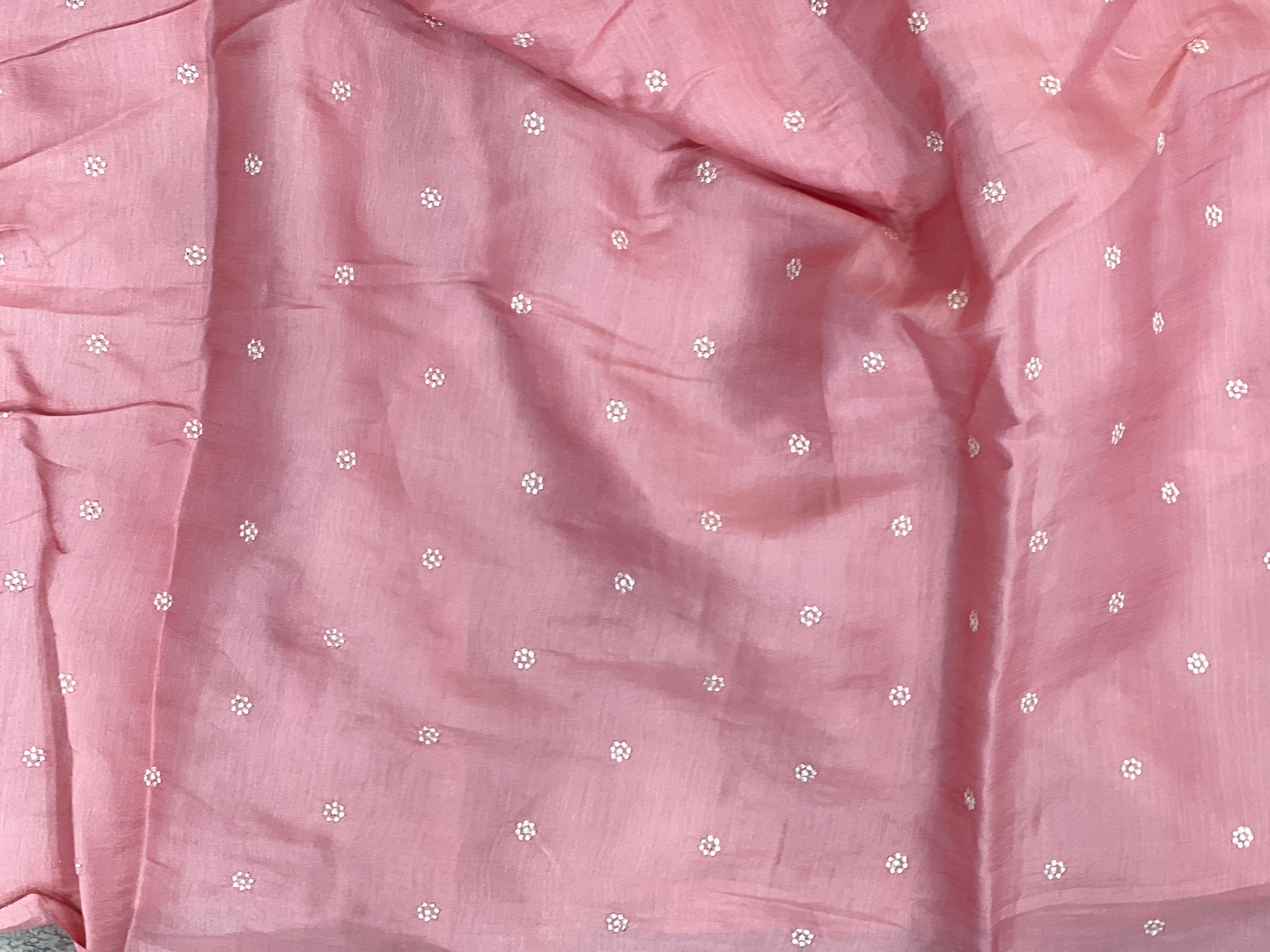 Point Embroidery Paisley Detailed Tussar Finish Saree | SUN331