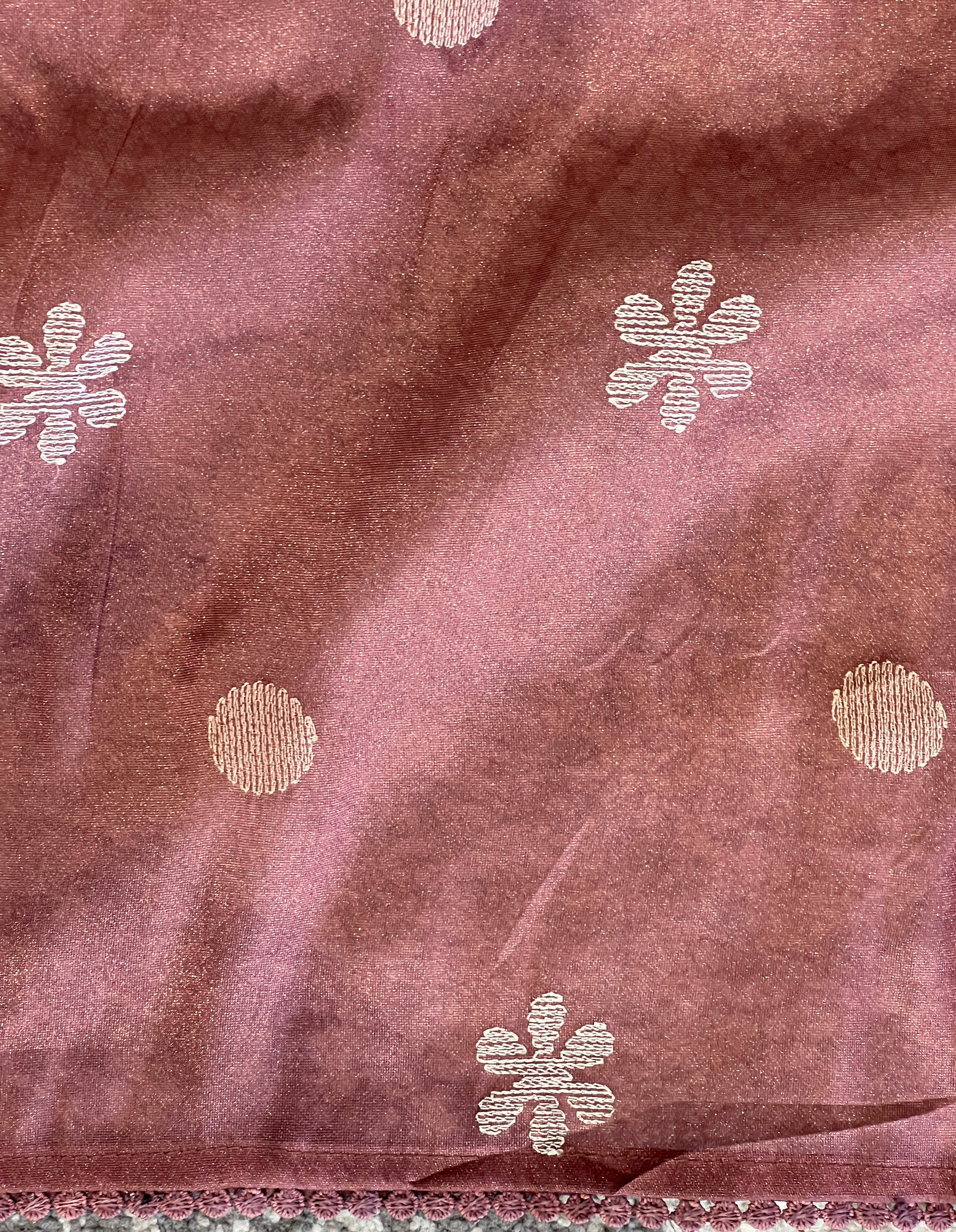 Floral Embroidery Detailed Shimmer Organza Saree | BLD1888