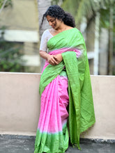 Kantha Weaving Style Tussur Finished Bhagalpuri Linen Saree | NHH203