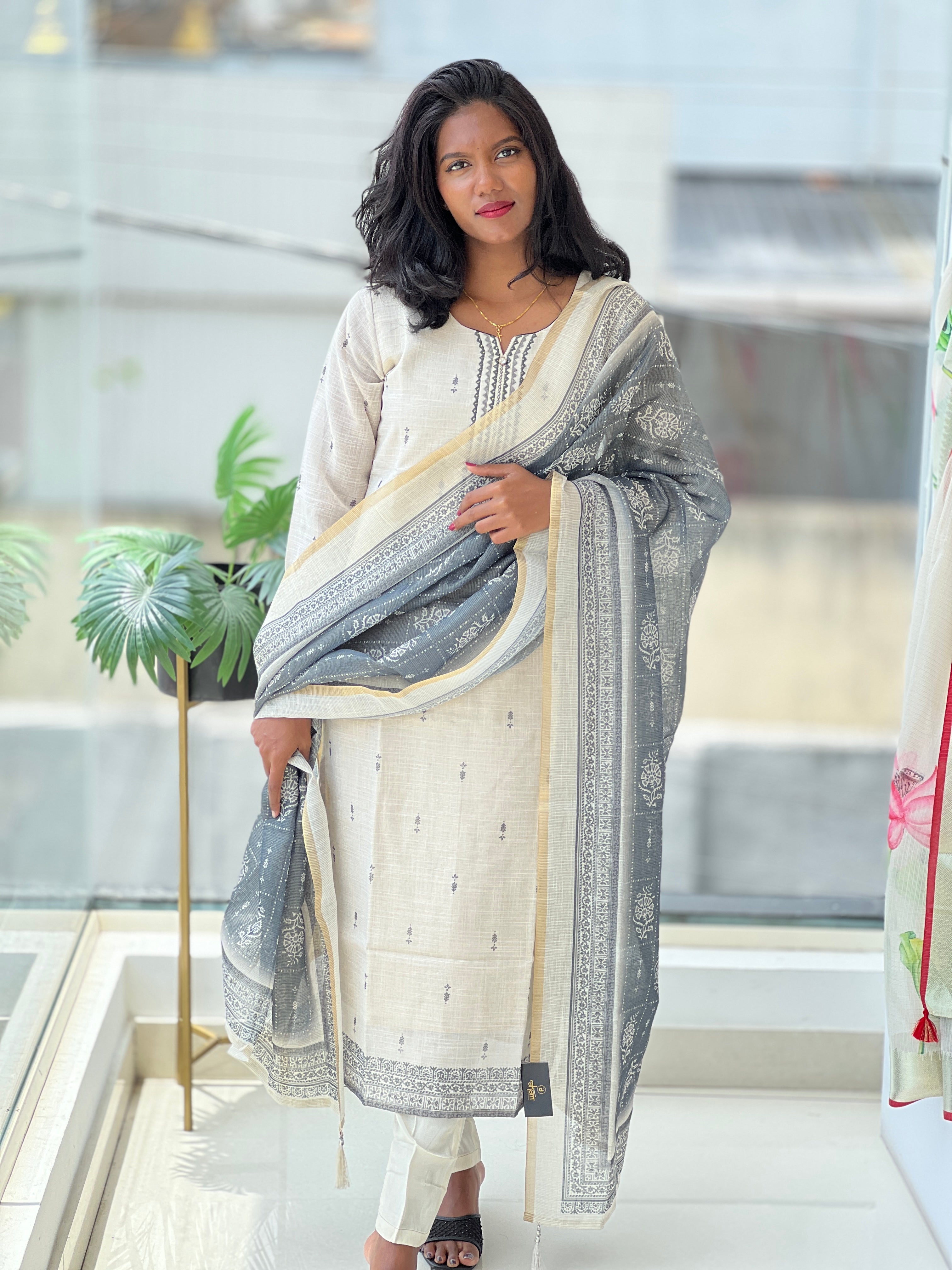 Digital Printed Tissue Kurta Set | IB124