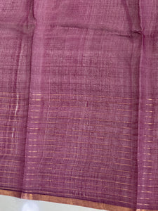 Zari Check Patterned Soft Tussar Saree | ACT1386