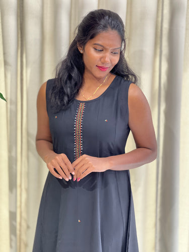 Embroidery Detailed Aline Cotton Kurta | IB129