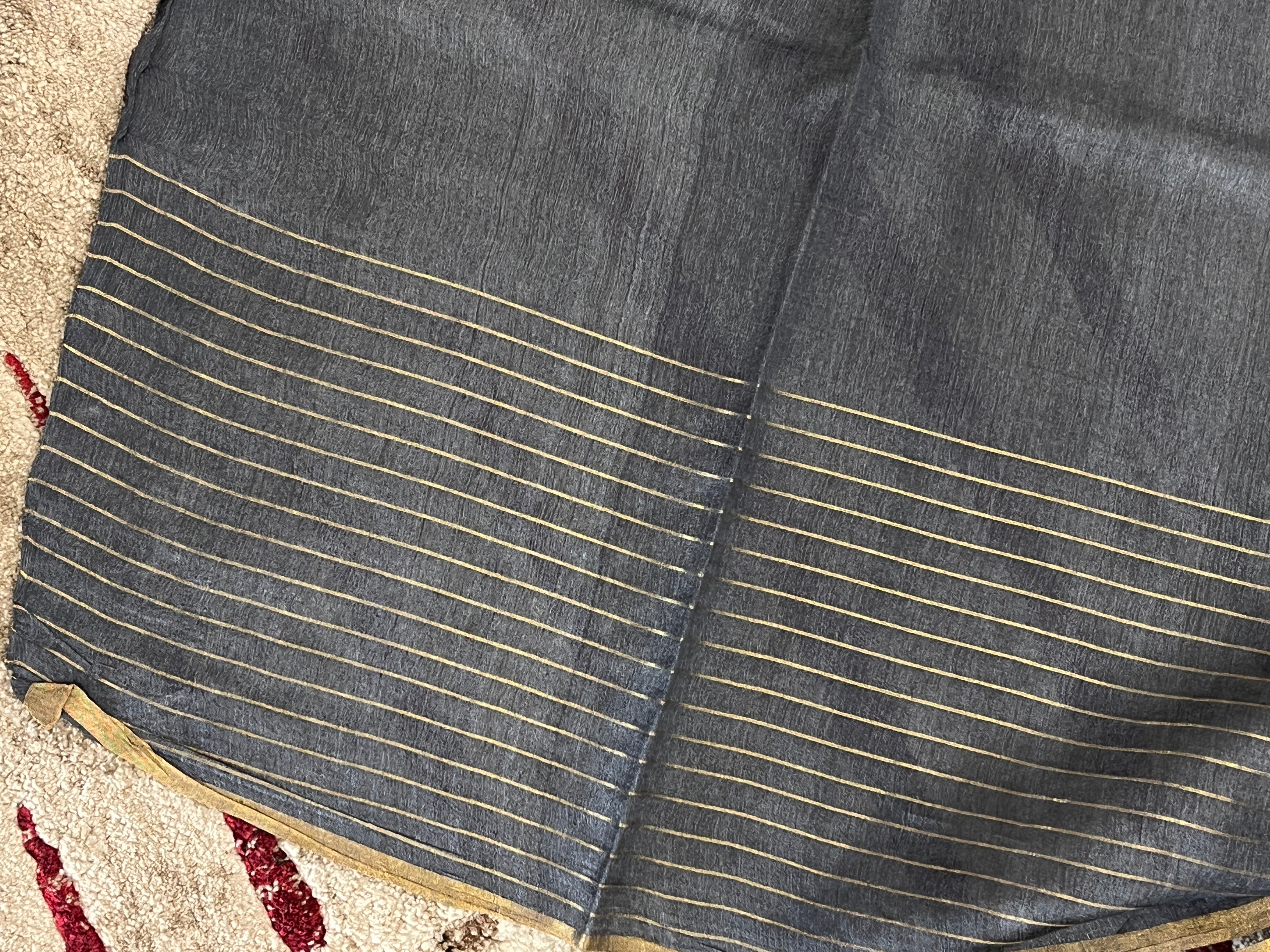 Zari Check Patterned Soft Tussar Saree | ACT1388
