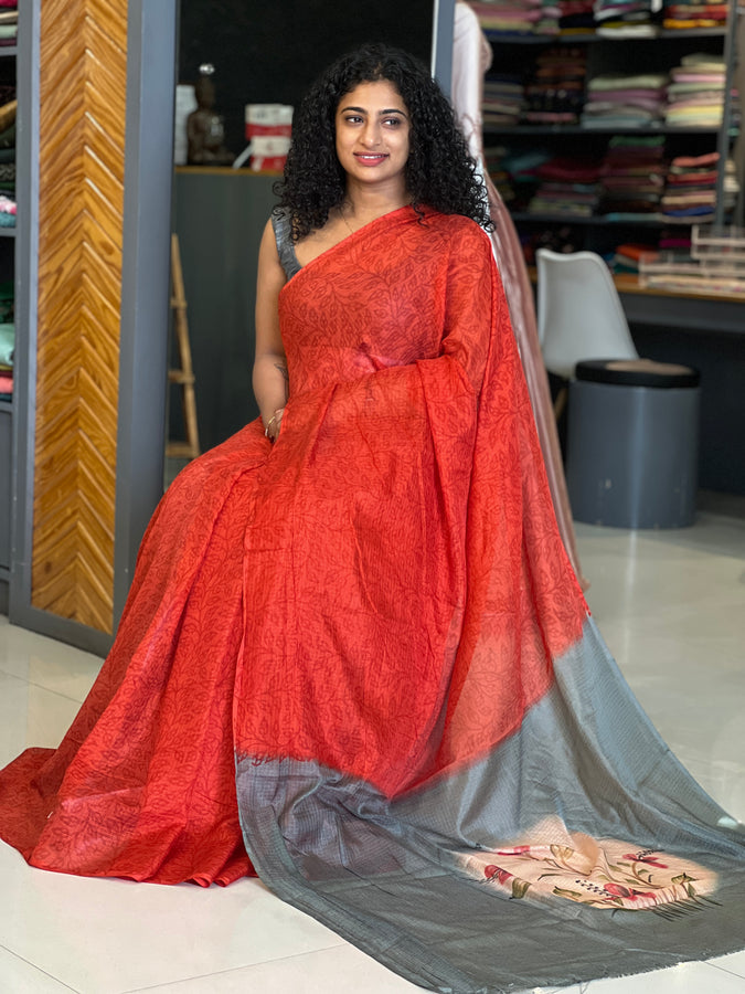 Block Printed Silky Kota Saree | ACT1164