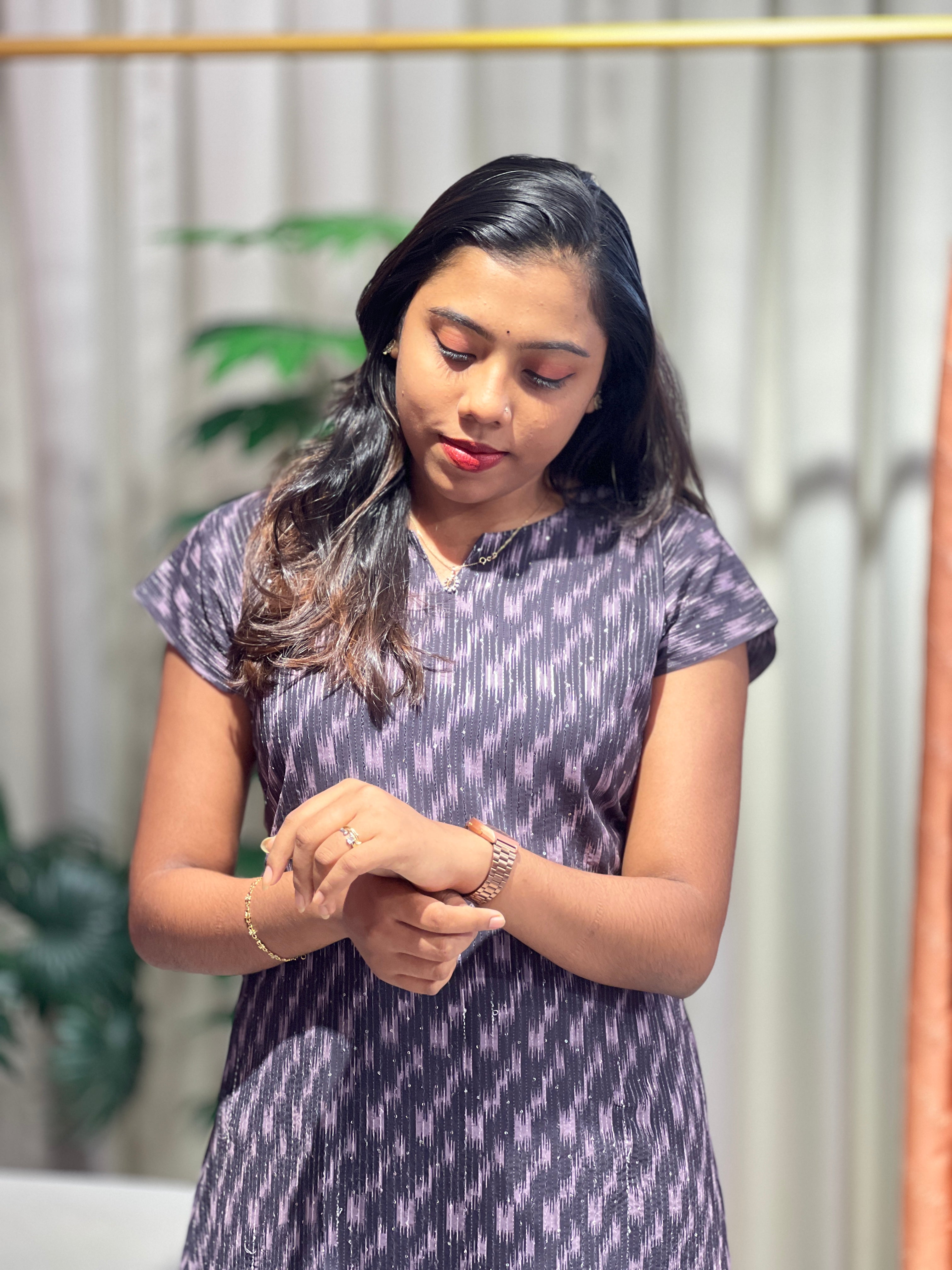 Printed Pattern Georgette A Line Top | RMLA333