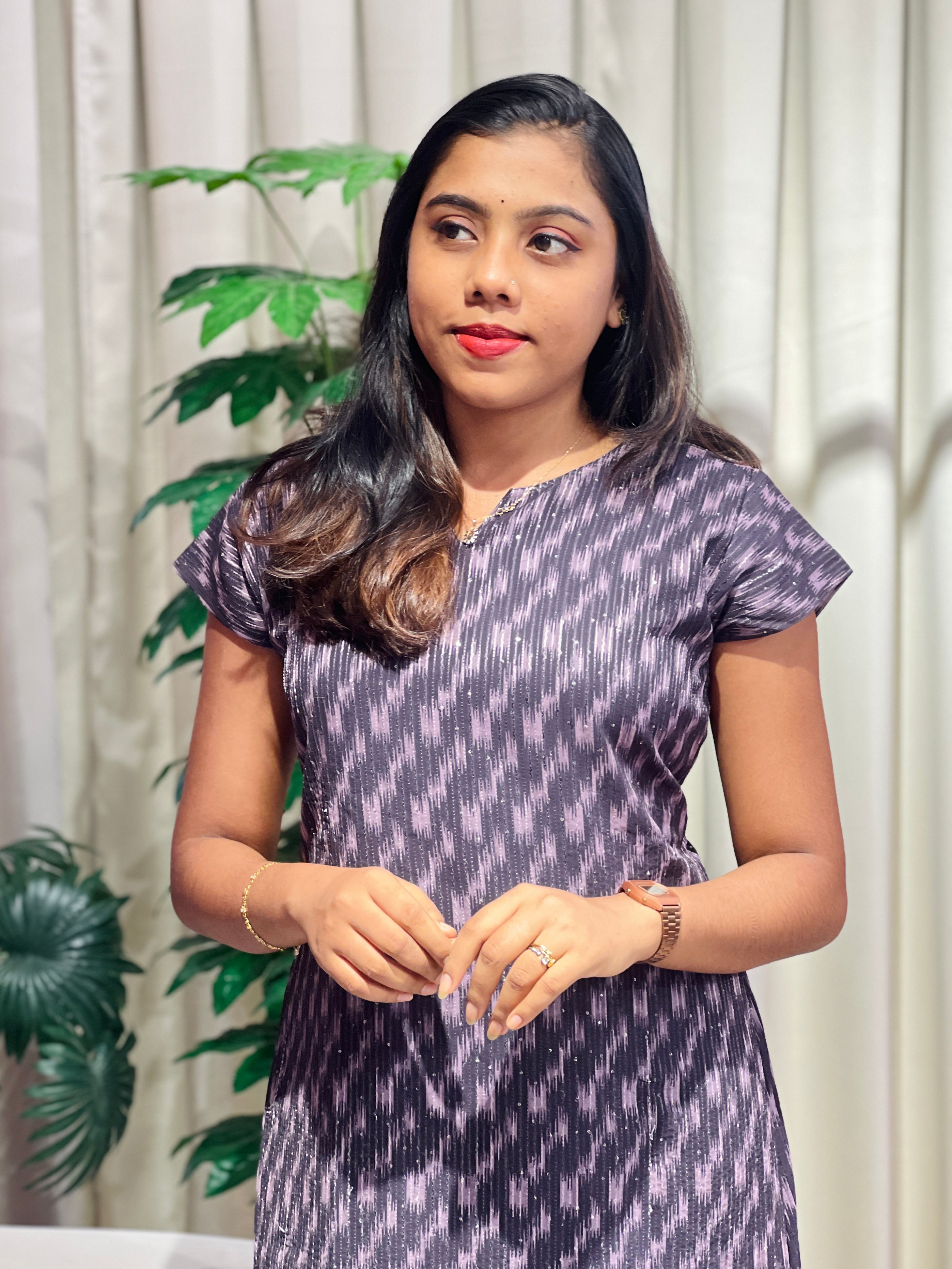 Printed Pattern Georgette A Line Top | RMLA333