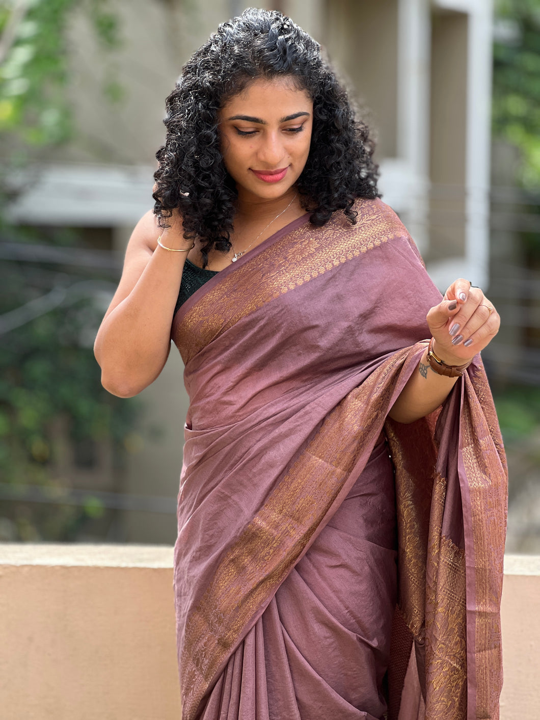 Banarasi Weaved Border Pattern Semi Silk Saree | JBE134