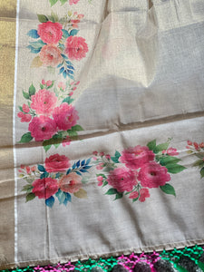 Floral Printed Tissue Saree | GAT302