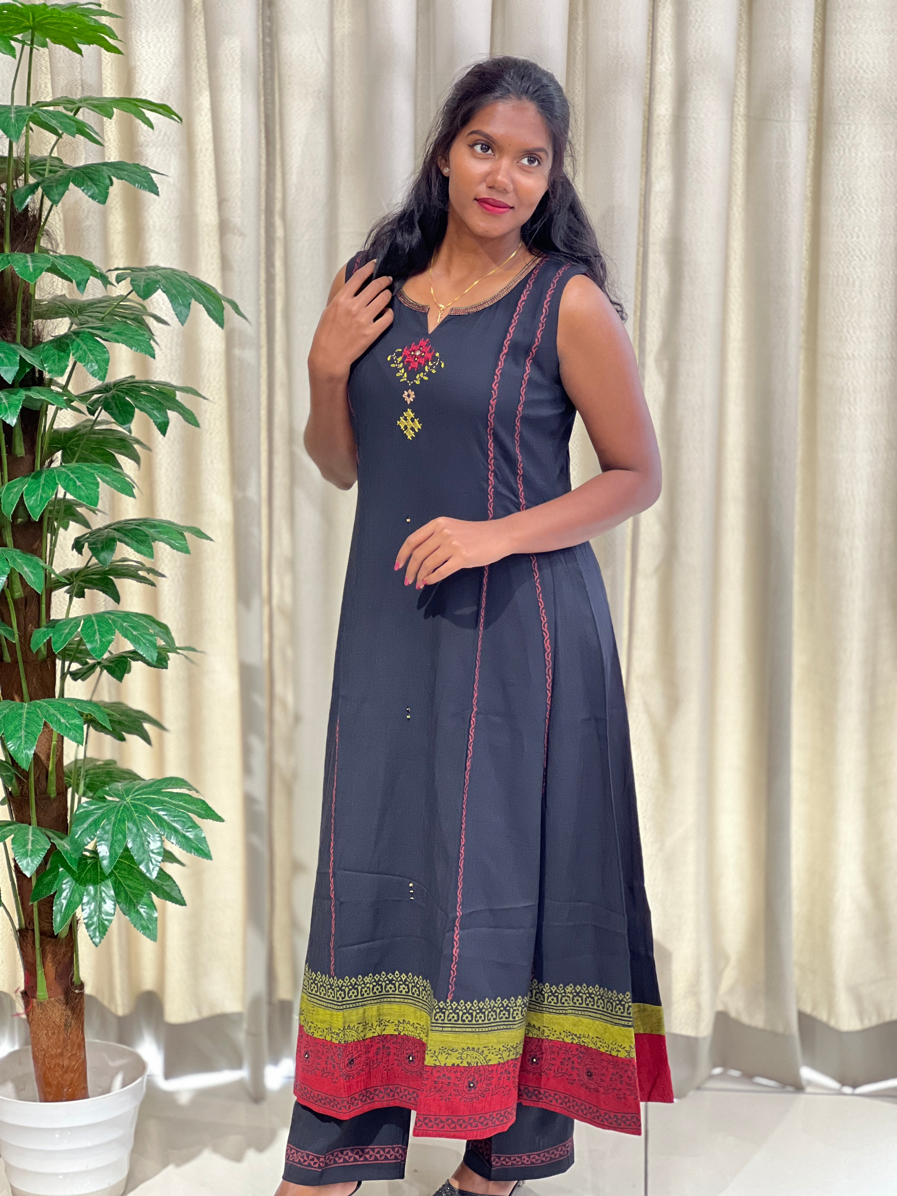 Embroidery Detailed Cotton Kurta and Bottom | IB104