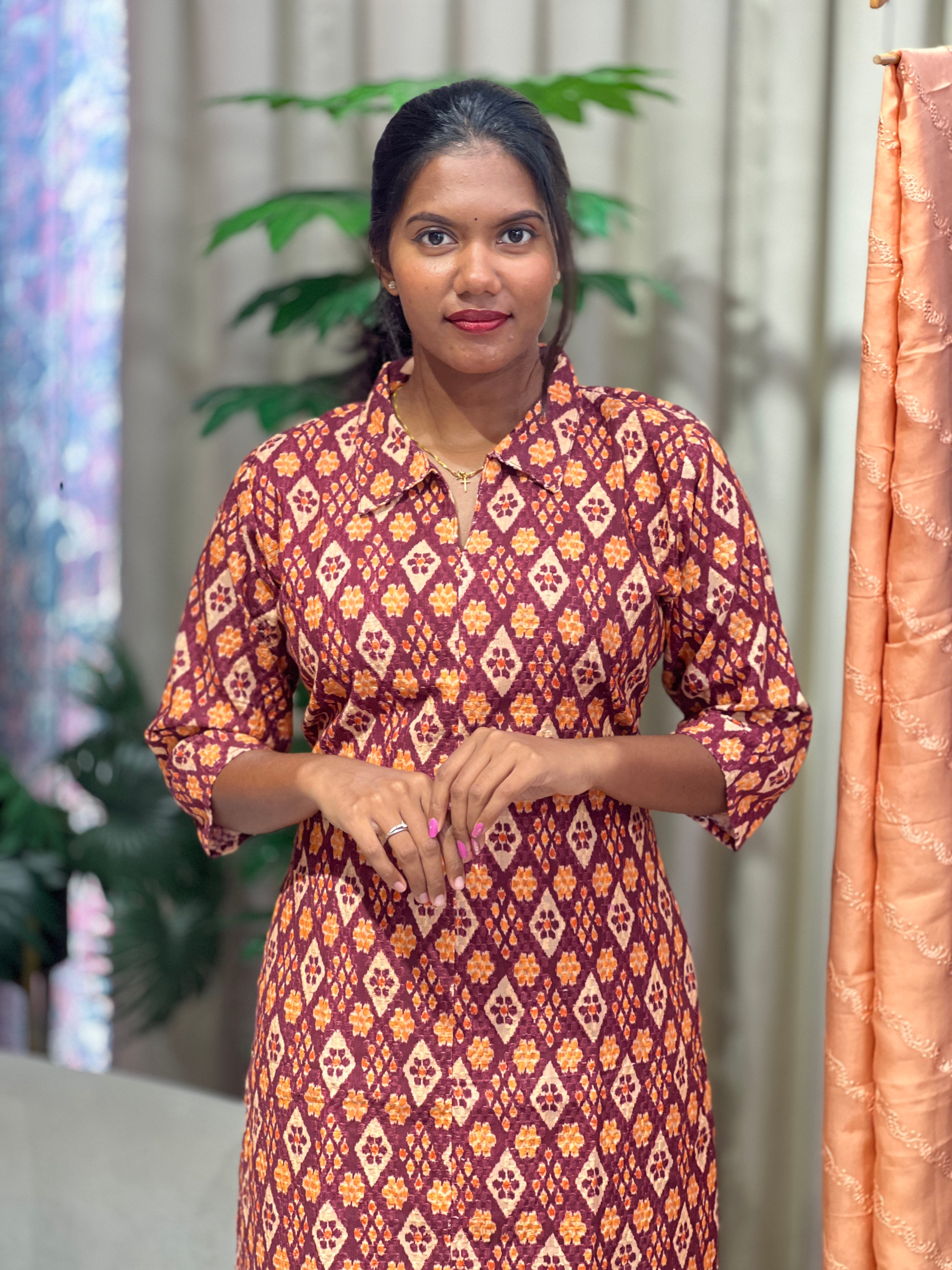 Geometric Pattern Cotton Kurta | RMLA334