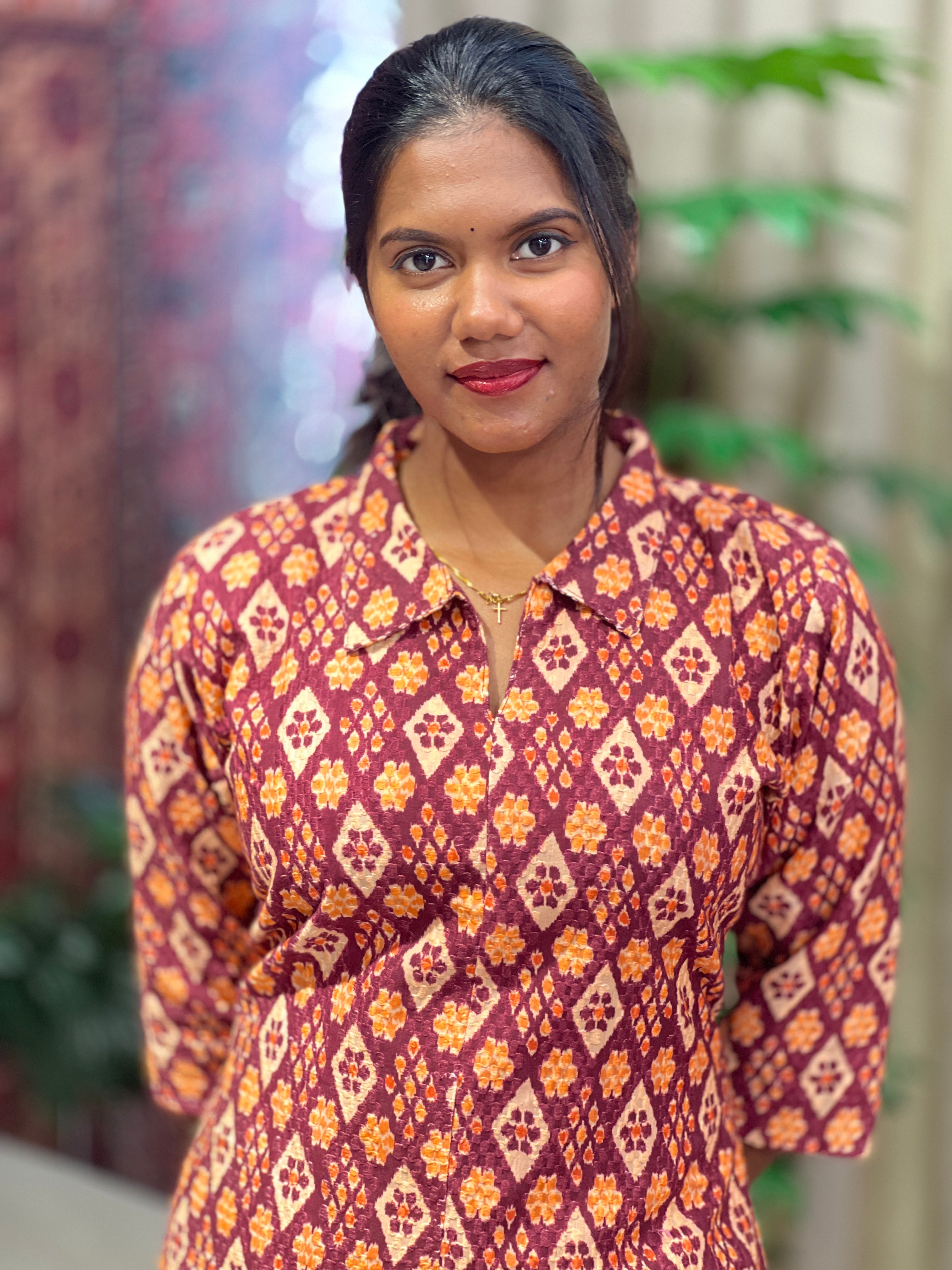Geometric Pattern Cotton Kurta | RMLA334