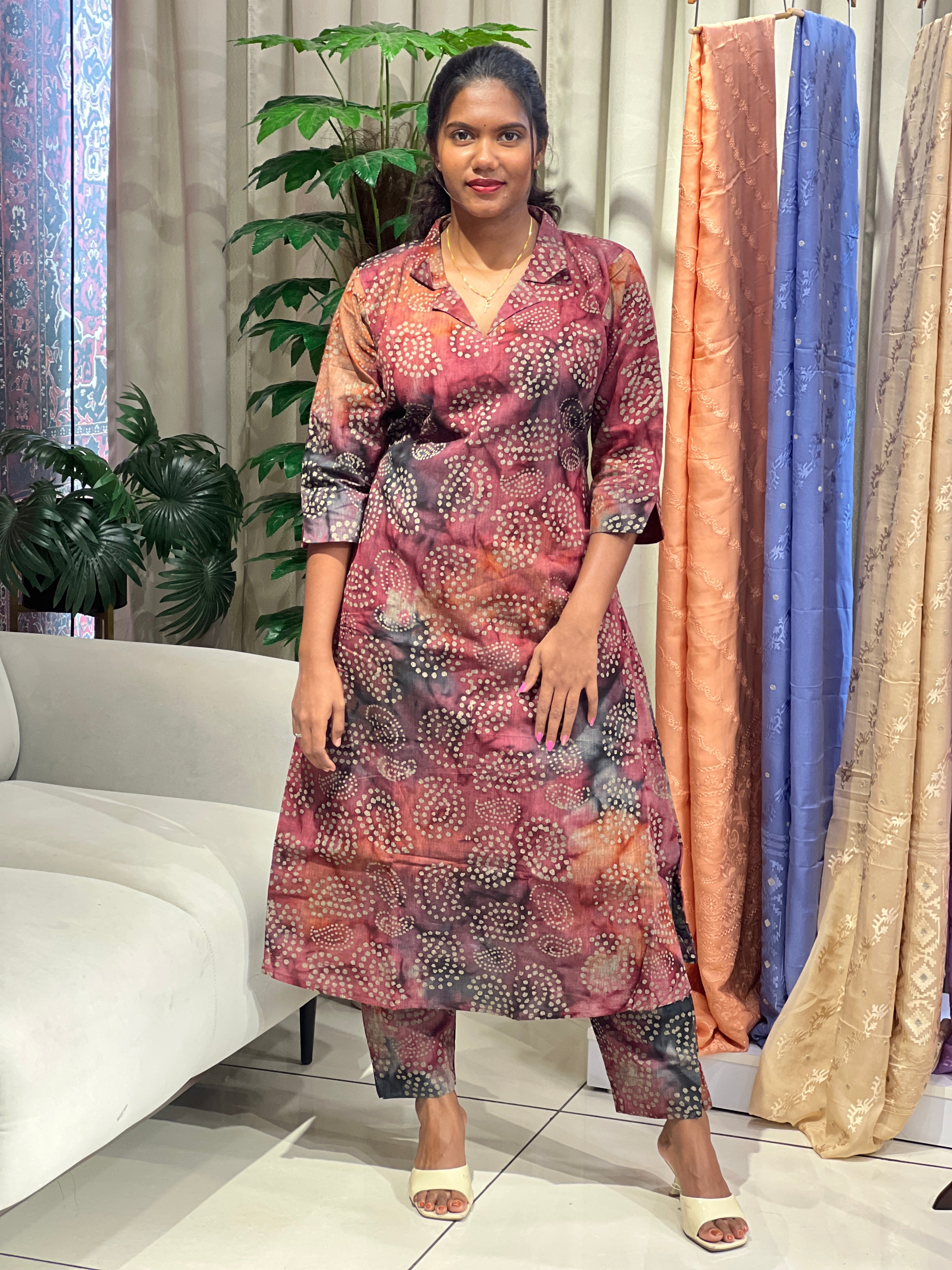 Paisley Printed Pattern Cotton Kurta Set | RMLA335