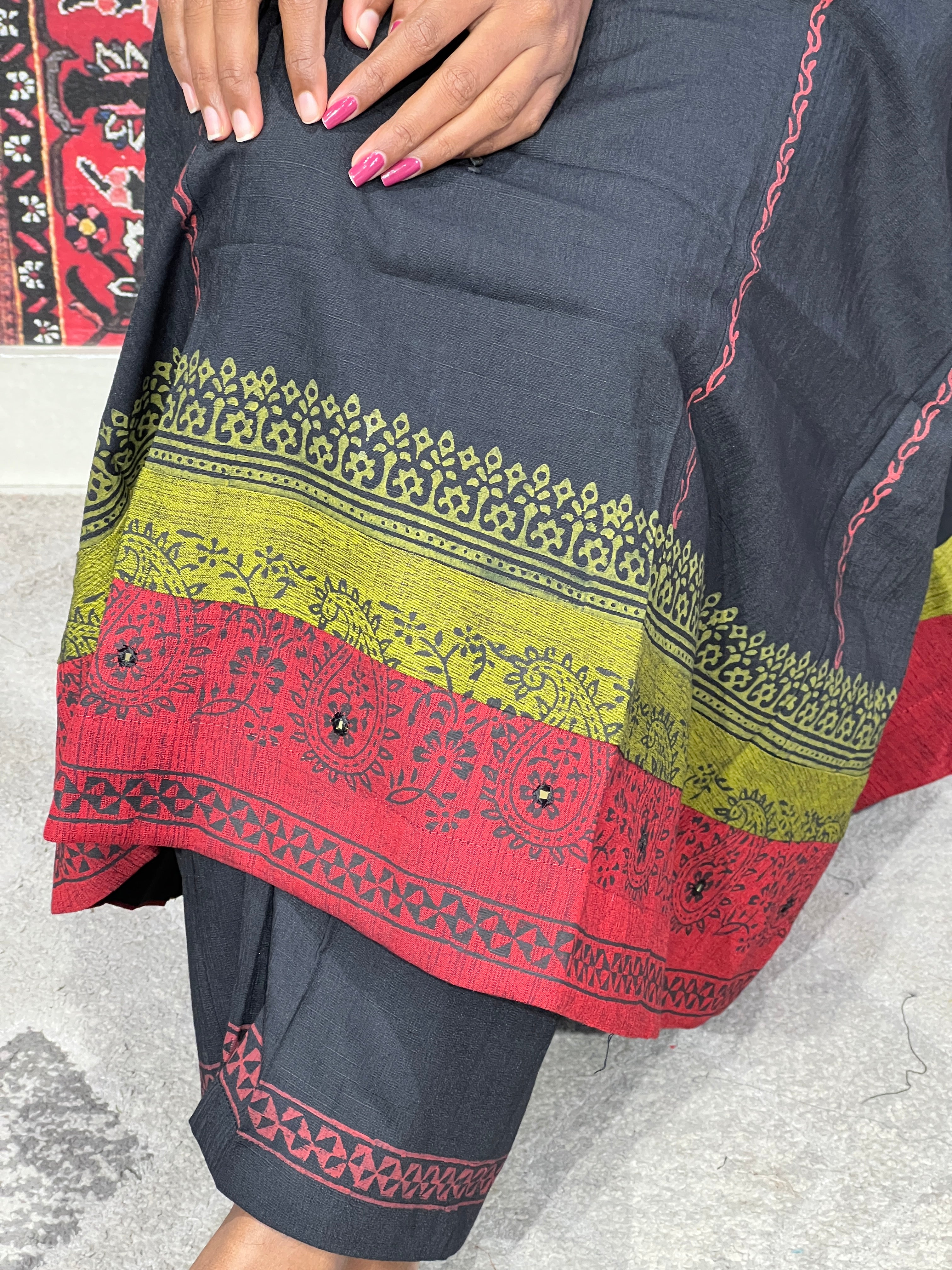 Embroidery Detailed Cotton Kurta and Bottom | IB104