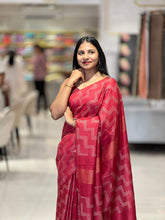 Zig Zag Pattern Weaved Bhagalpuri Linen Saree | NHH186