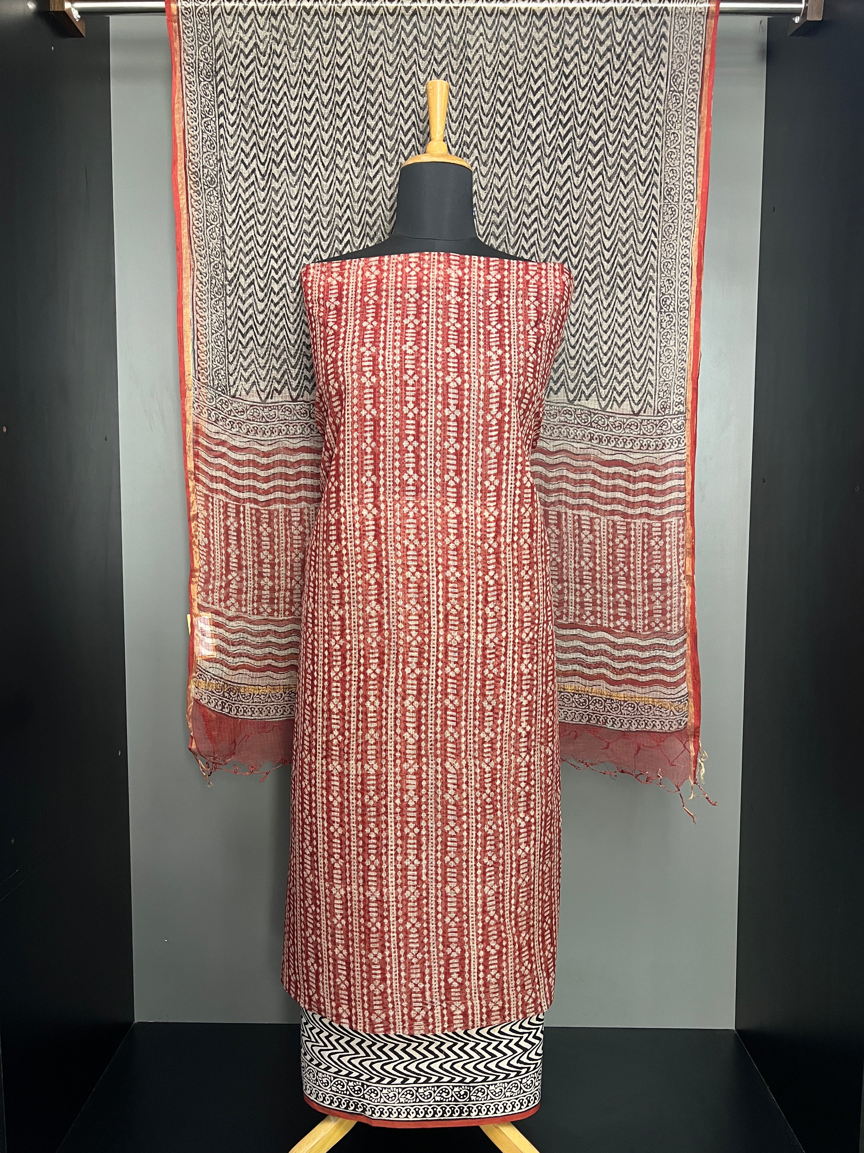 Geometrical Printed Kota Doria Salwar Set | SRF112