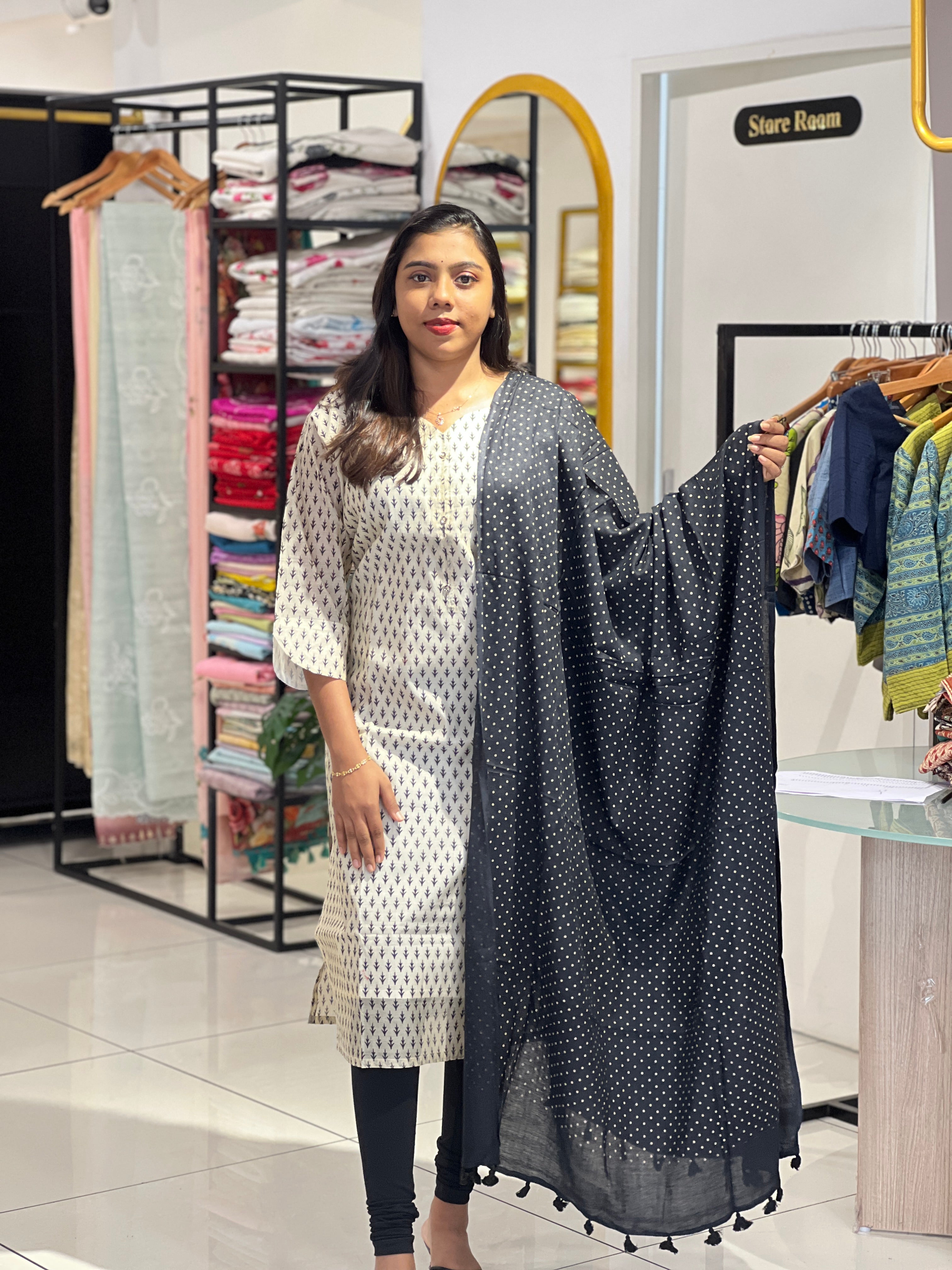 Floral Printed Pattern Chanderi Kurta Set  | RMLA358