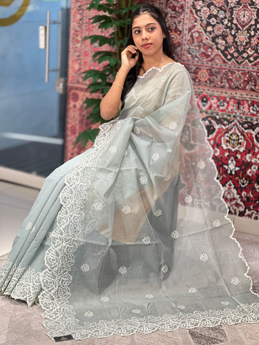 Floral Machine Embroidered Kota Saree | BLD1379